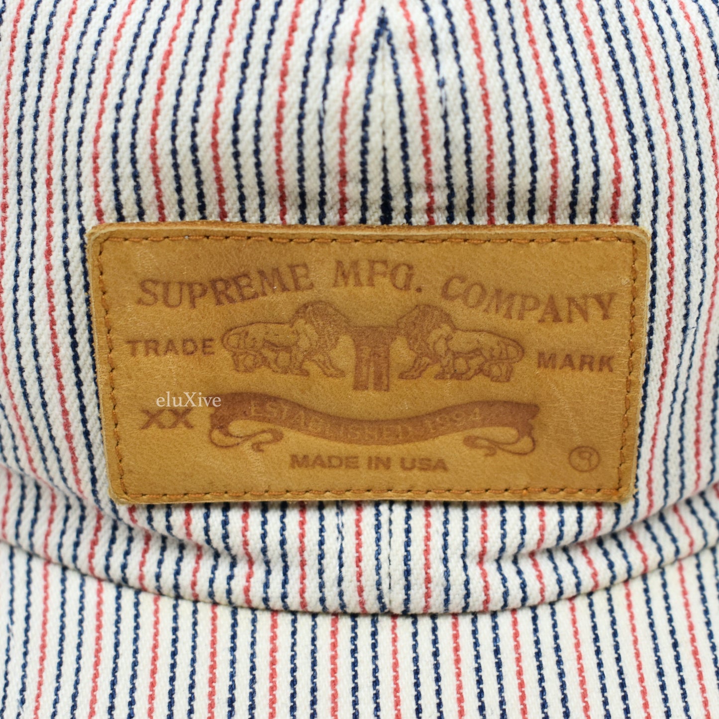 Supreme - Striped Denim 'Levi's' MFG Leather Patch Hat