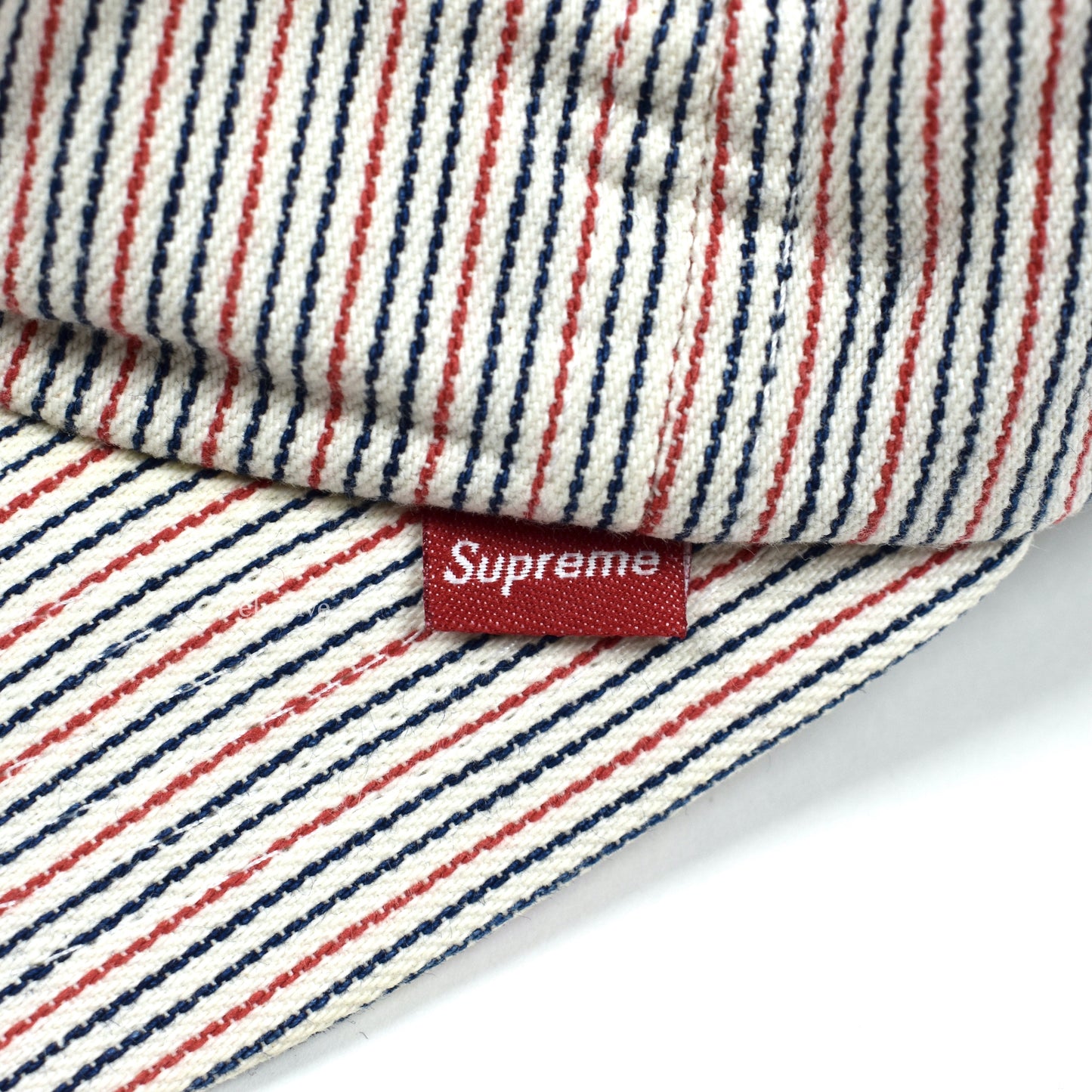 Supreme - Striped Denim 'Levi's' MFG Leather Patch Hat