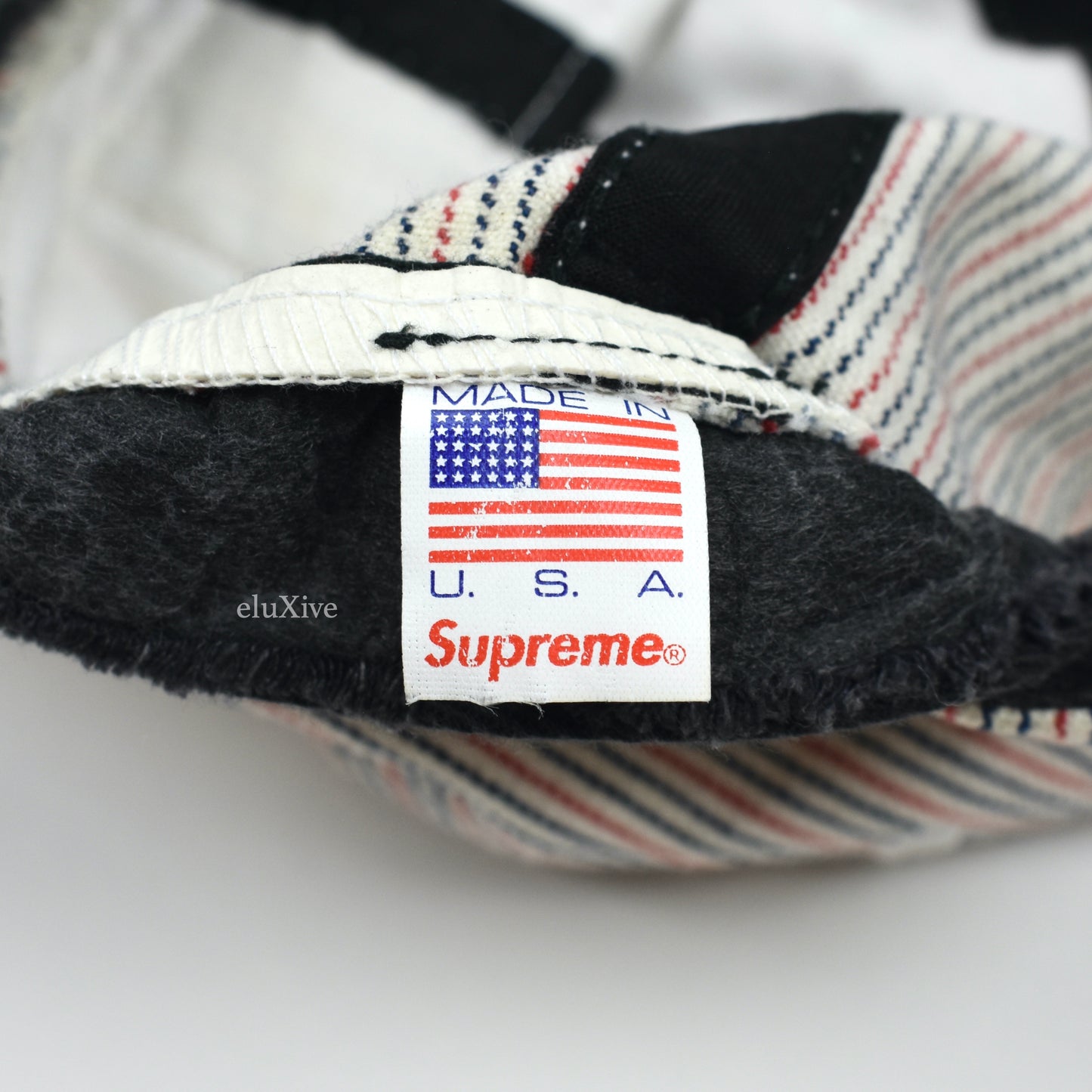 Supreme - Striped Denim 'Levi's' MFG Leather Patch Hat