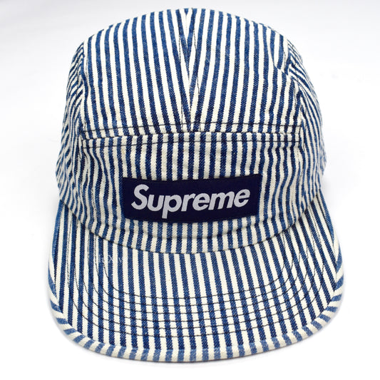 Supreme - Indigo Stripe Denim Box Logo Hat
