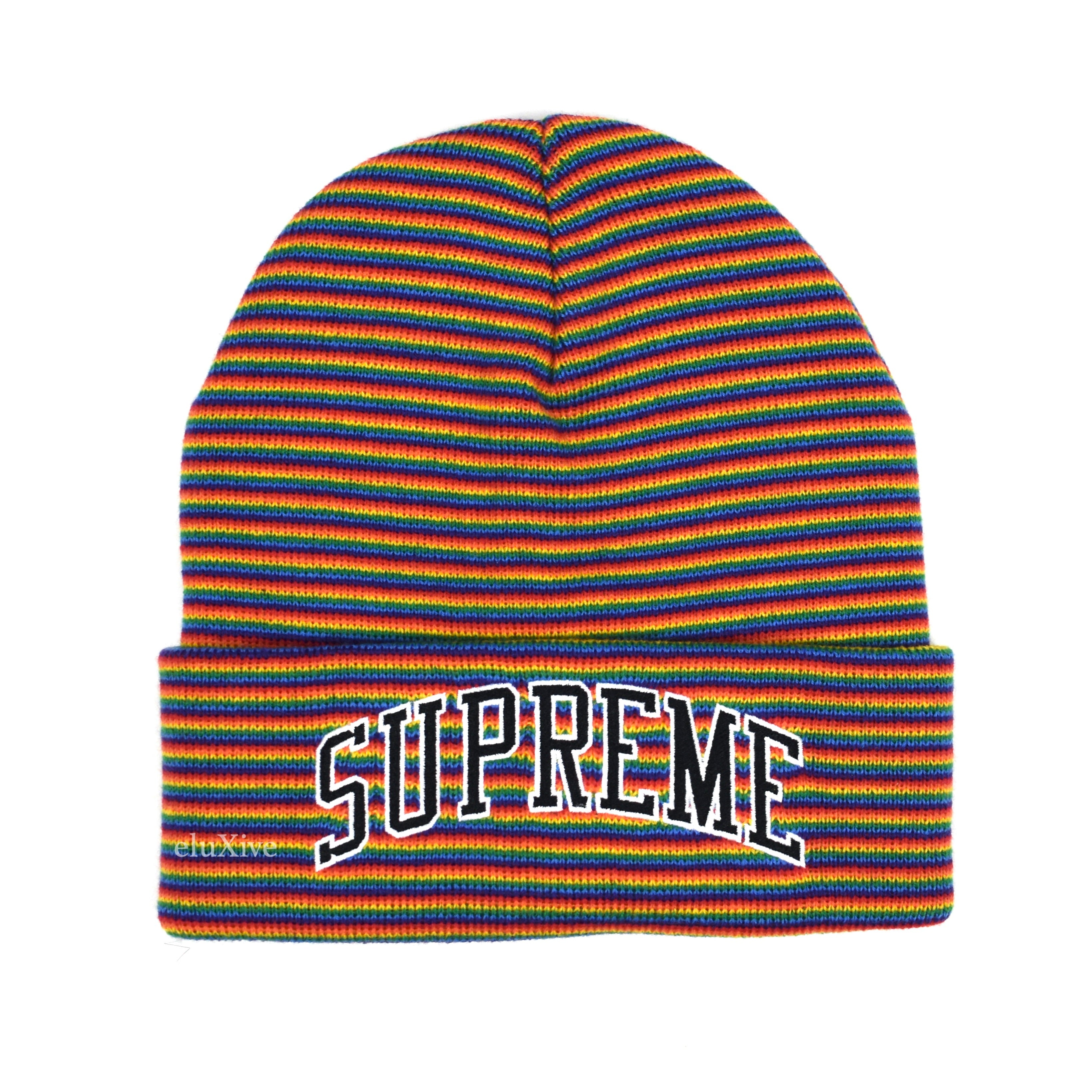 Supreme Striped Blue Beanie 