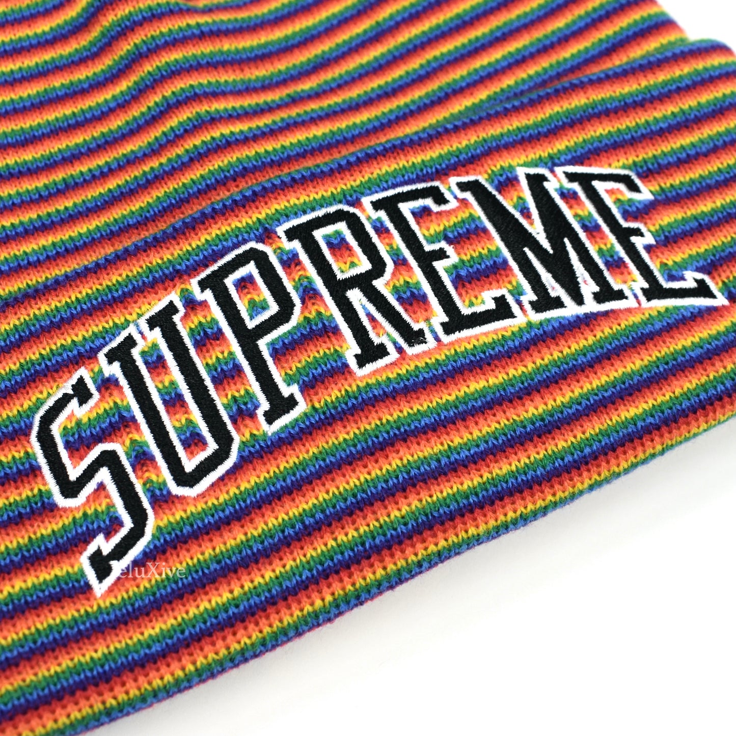 Supreme - Rainbow Stripe Arc Logo Beanie