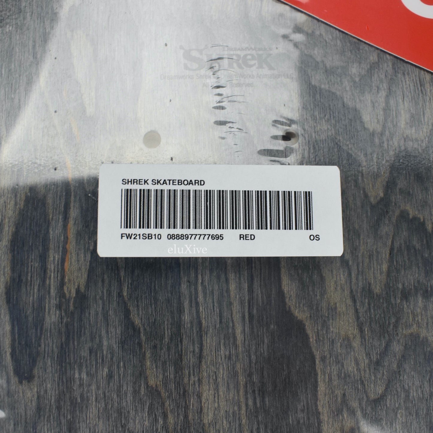 Supreme - Red Shrek Logo Skate Deck