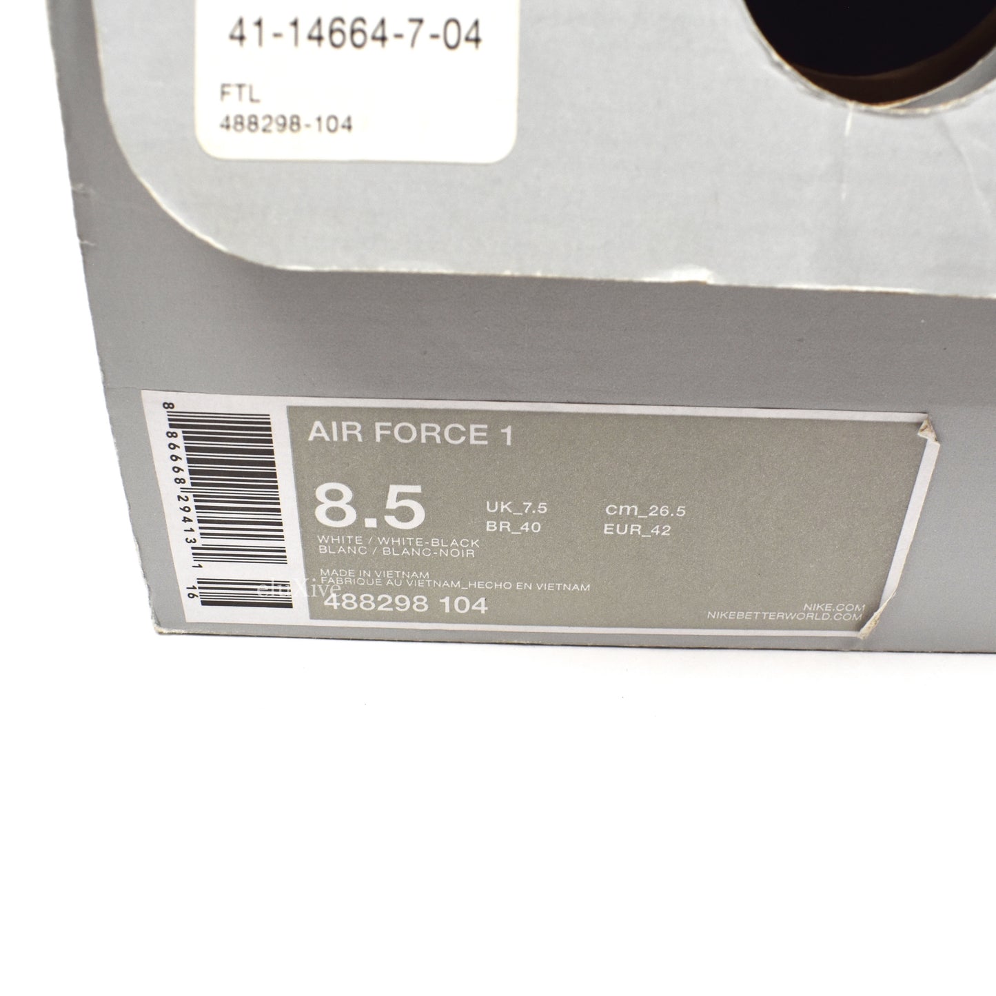 Nike - Air Force 1 Low 'Outlined Swoosh' (White/Black)