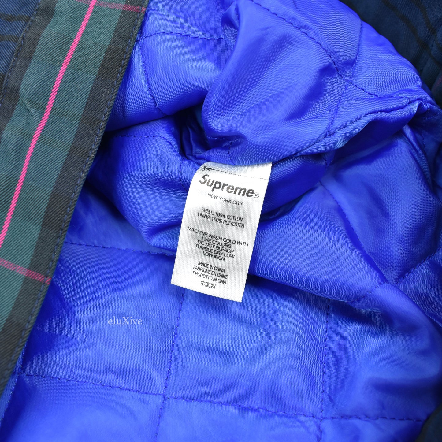 Supreme x Junya Watanabe - Printed Padded Work Jacket (Navy Plaid)