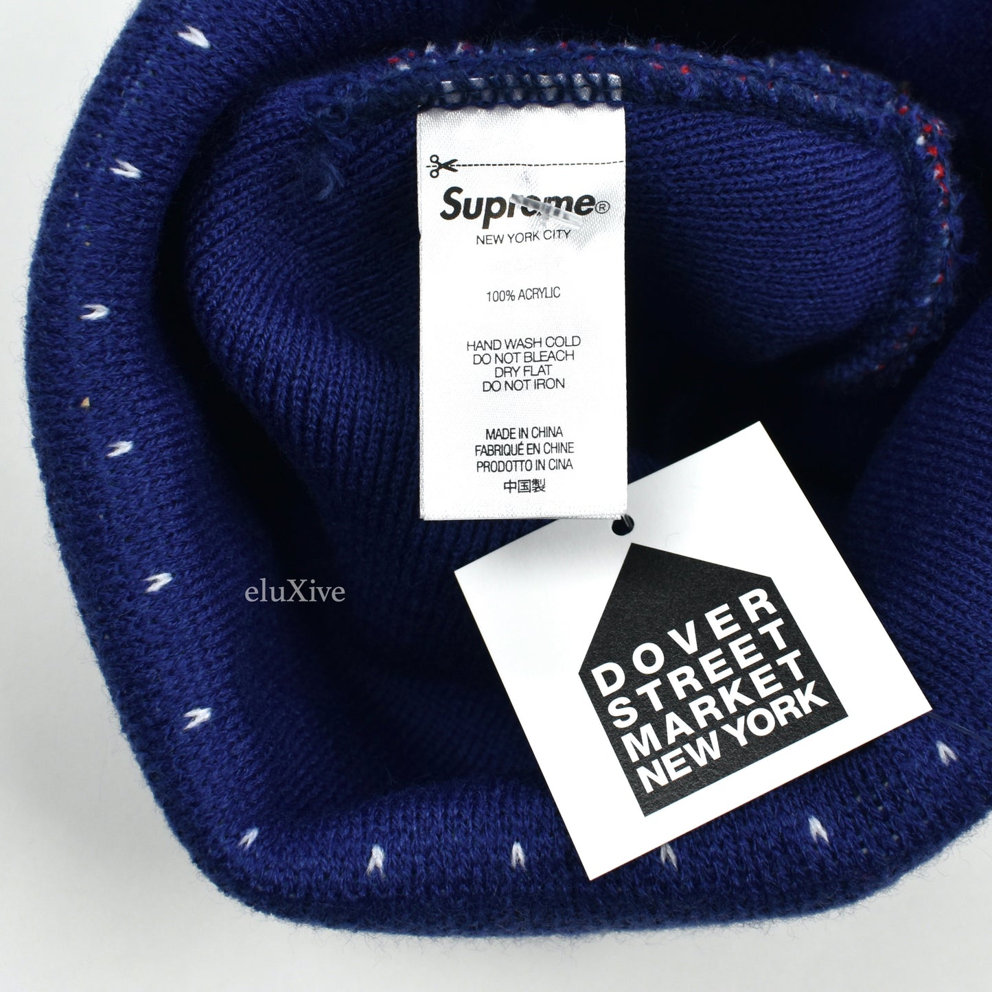 Supreme - Snowman Logo Knit Beanie (Navy)
