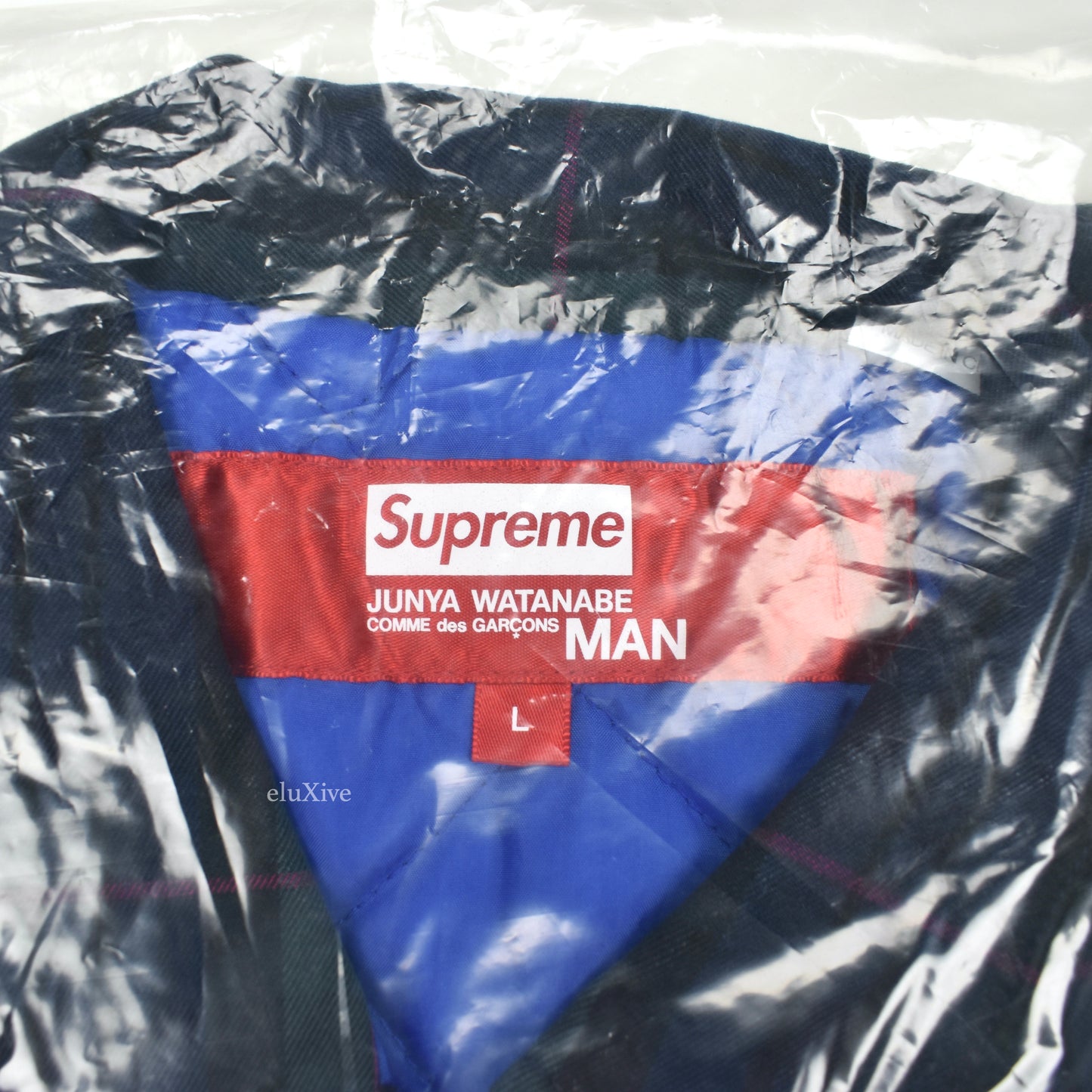 Supreme x Junya Watanabe - Printed Padded Work Jacket (Navy Plaid)