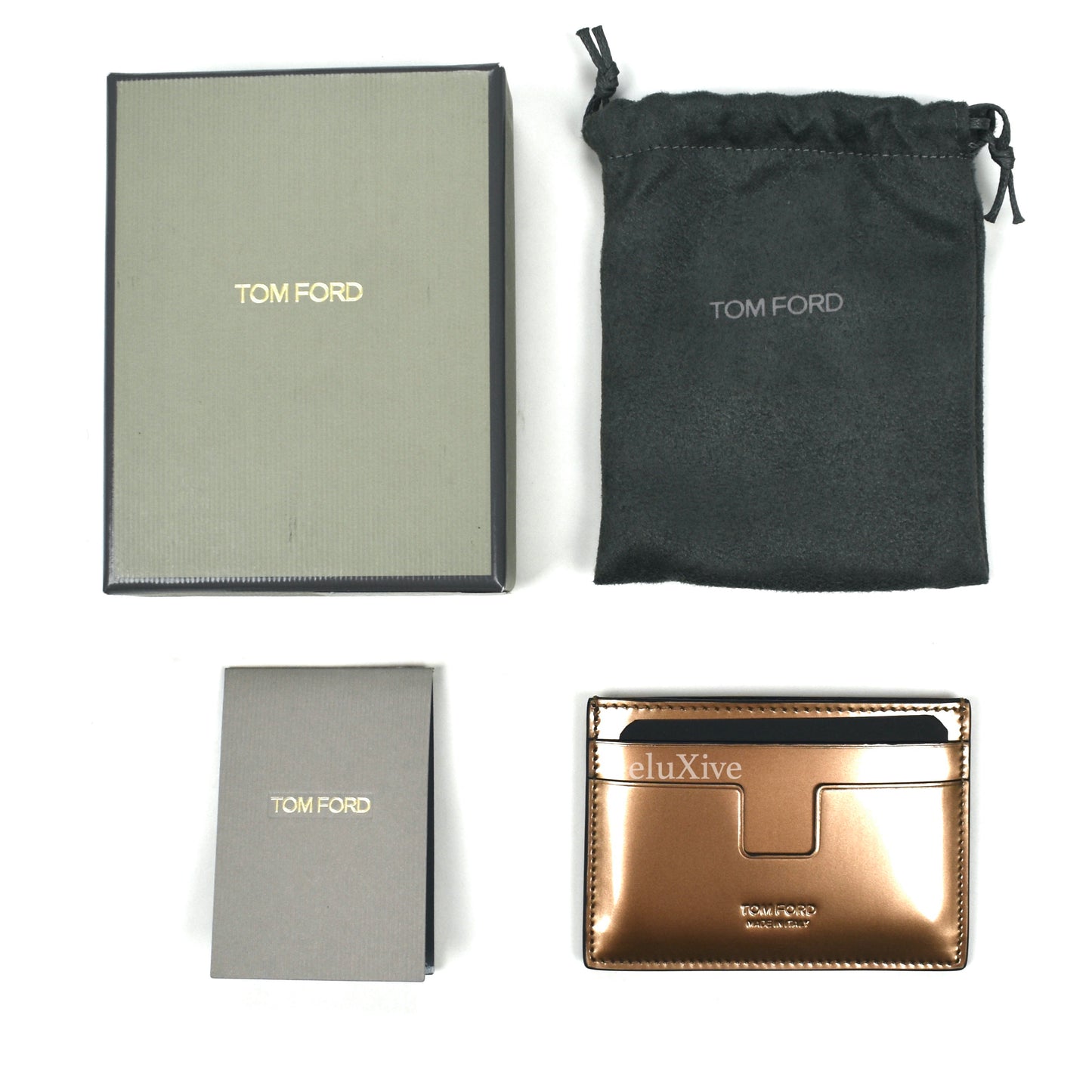 Tom Ford - Metallic Bronze Leather Card Holder