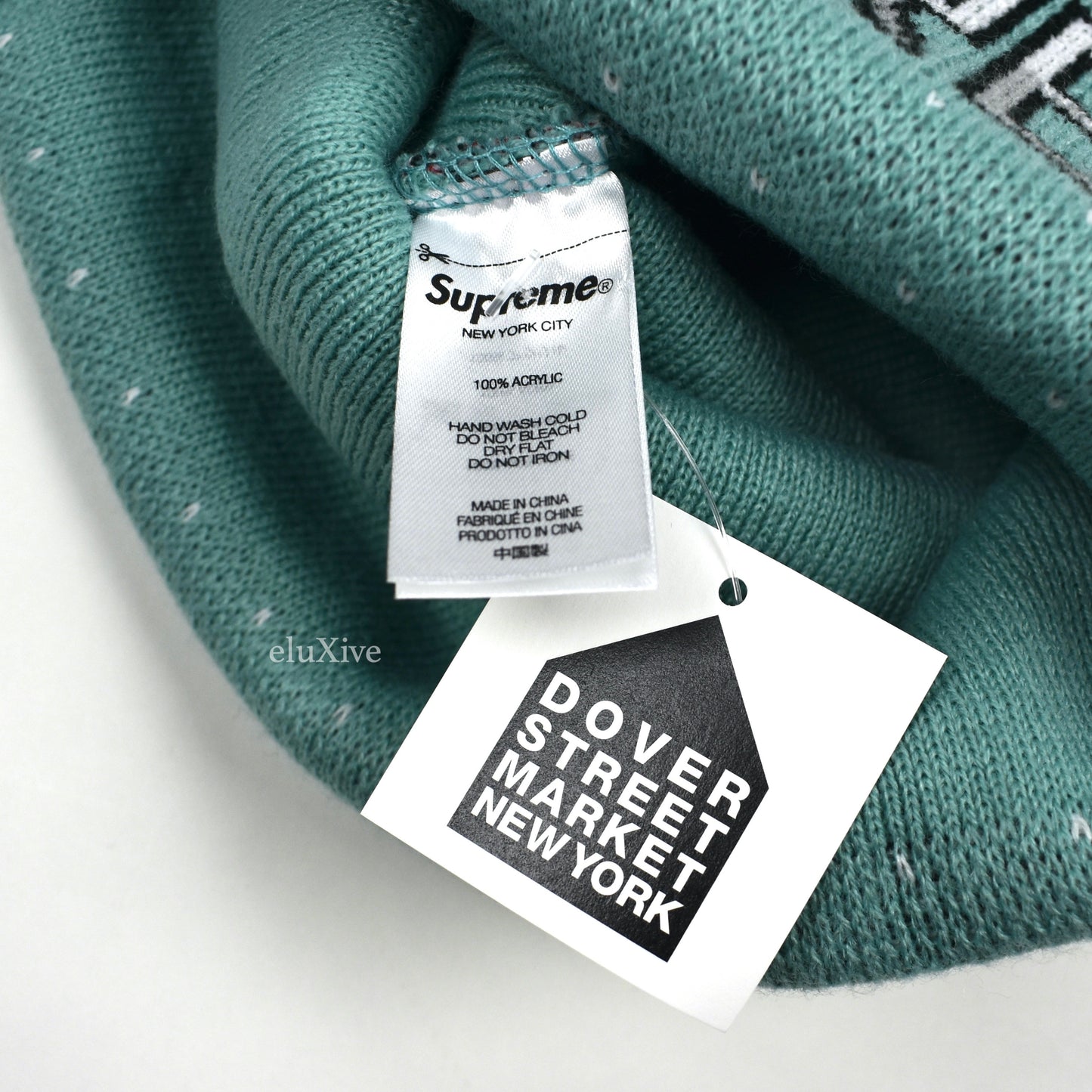 Supreme - Snowman Logo Knit Beanie (Mint Blue)