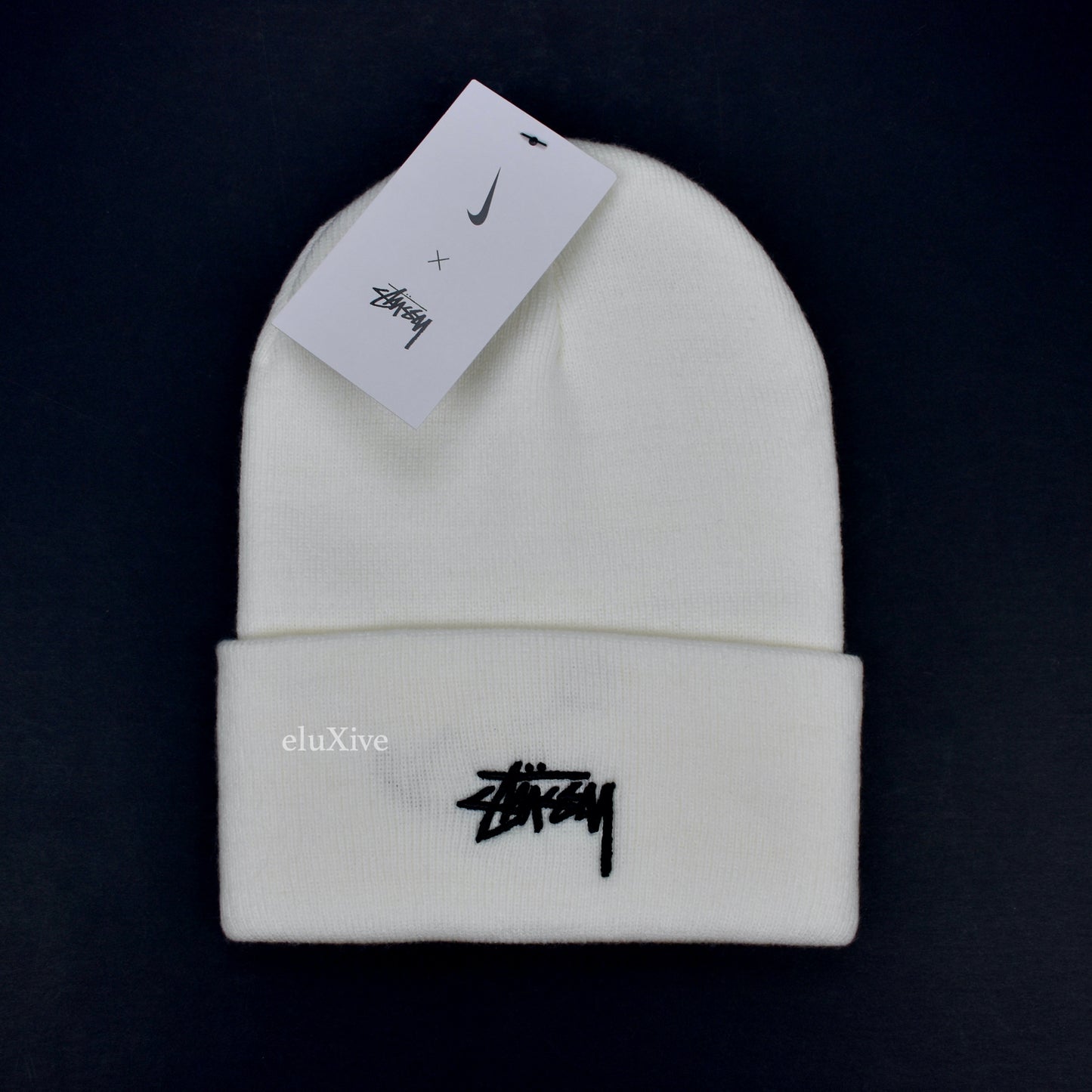 Nike x Stussy - White Logo Embroidered Beanie