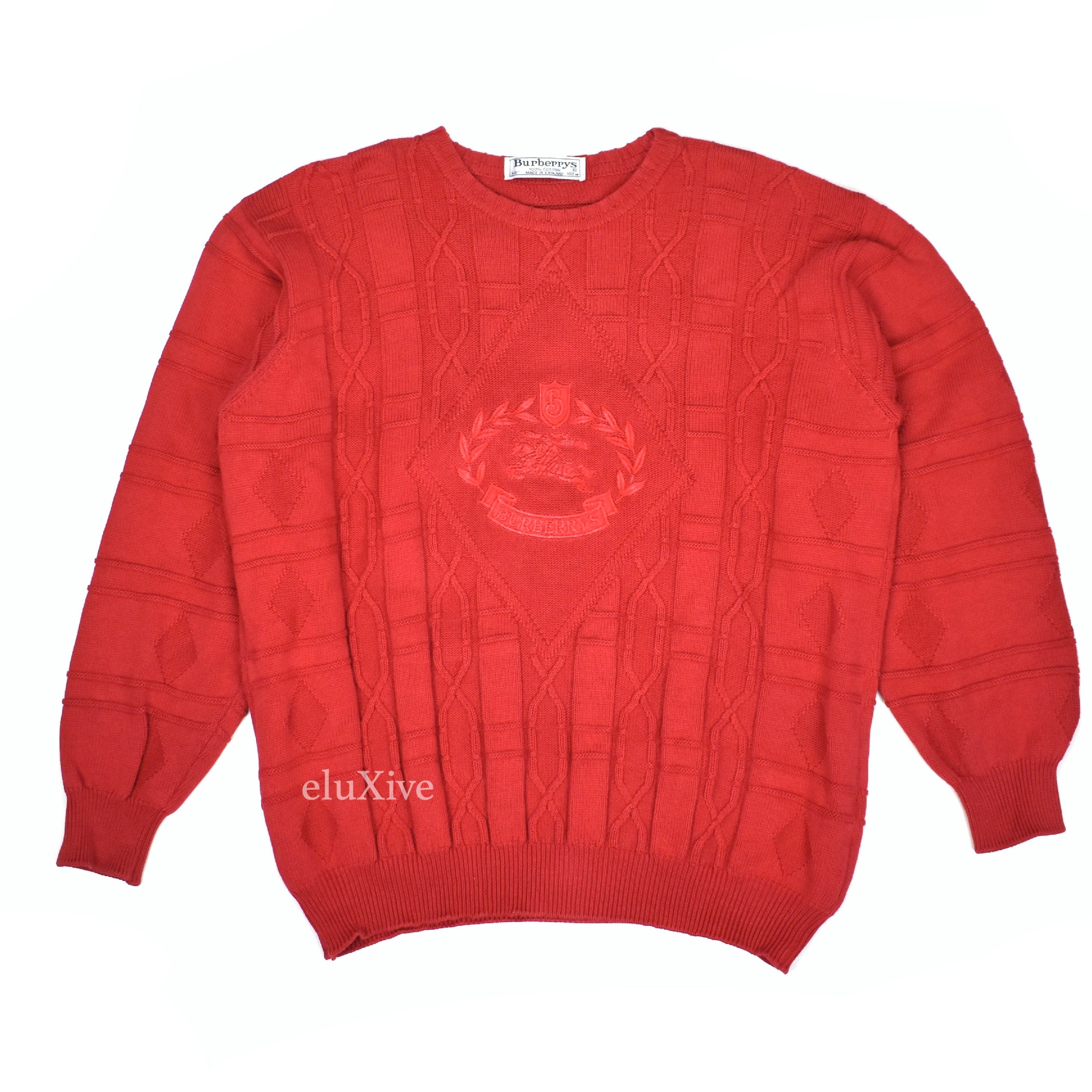 Vintage Burberrys Red Knitted Sweater Made in England www.imisca.jp