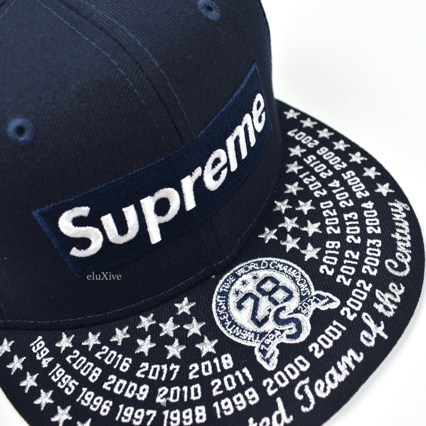 Supreme x New Era - Undisputed Box Logo Hat (Navy)