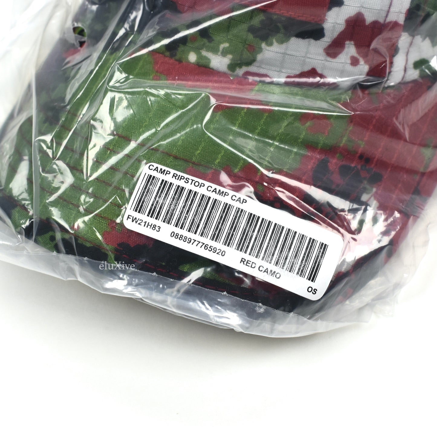 Supreme - Red Camo Ripstop Military Box Logo Hat