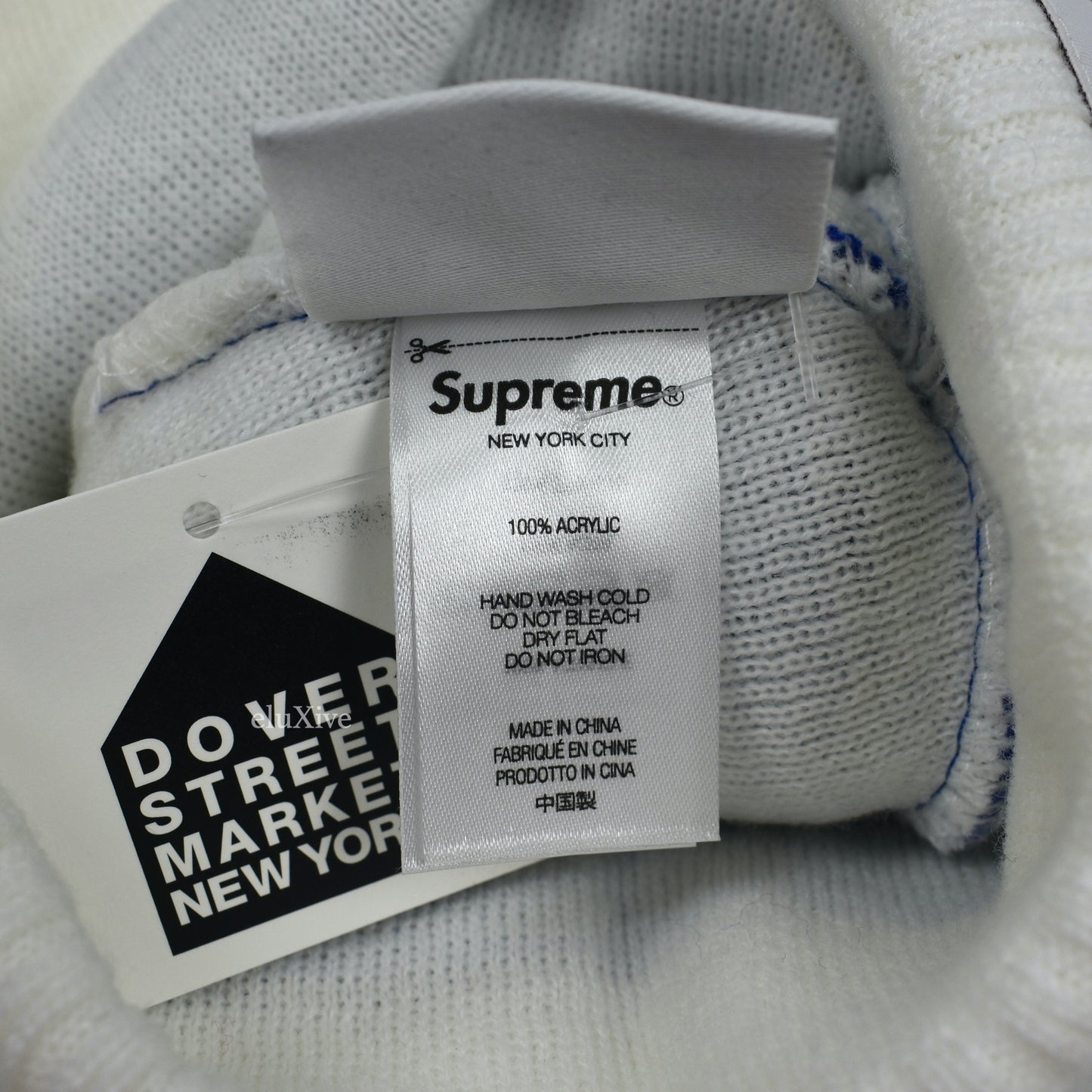 Supreme x WTAPS - Logo Knit Beanie (Blue)