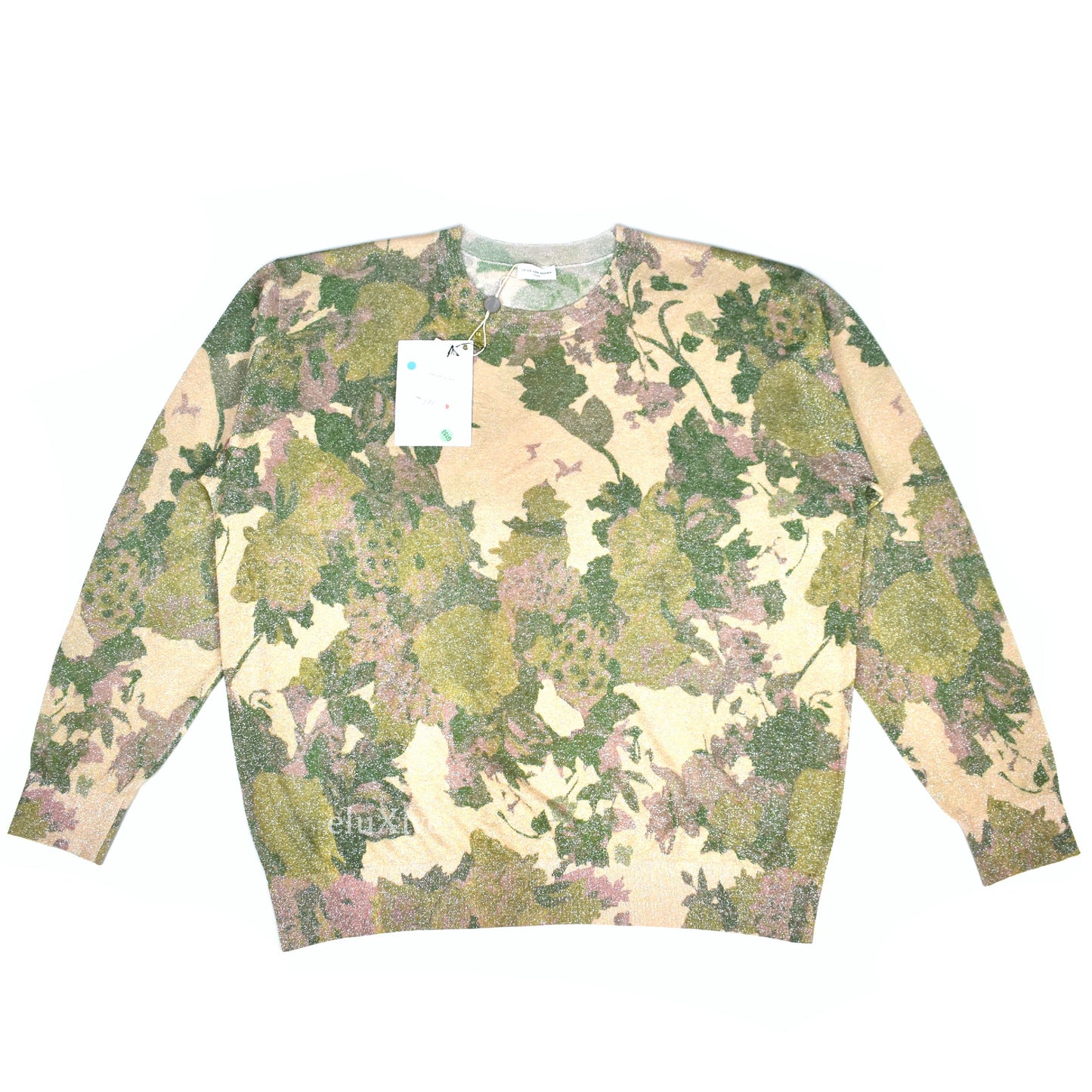 Dries Van Noten - Metallic Woven Viscose Floral Print Sweater