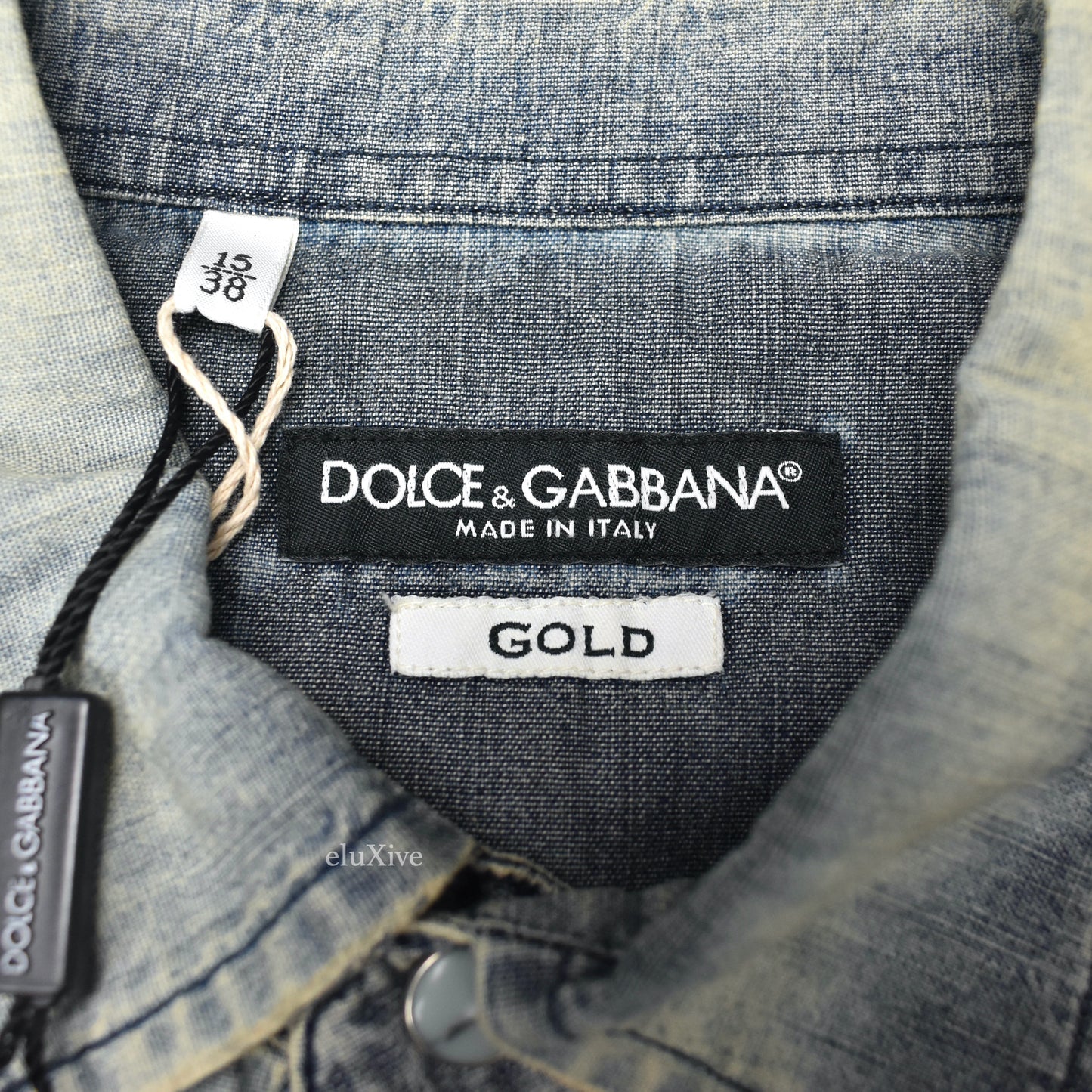 Dolce & Gabbana - Bird Embroidered Bleached Denim Shirt