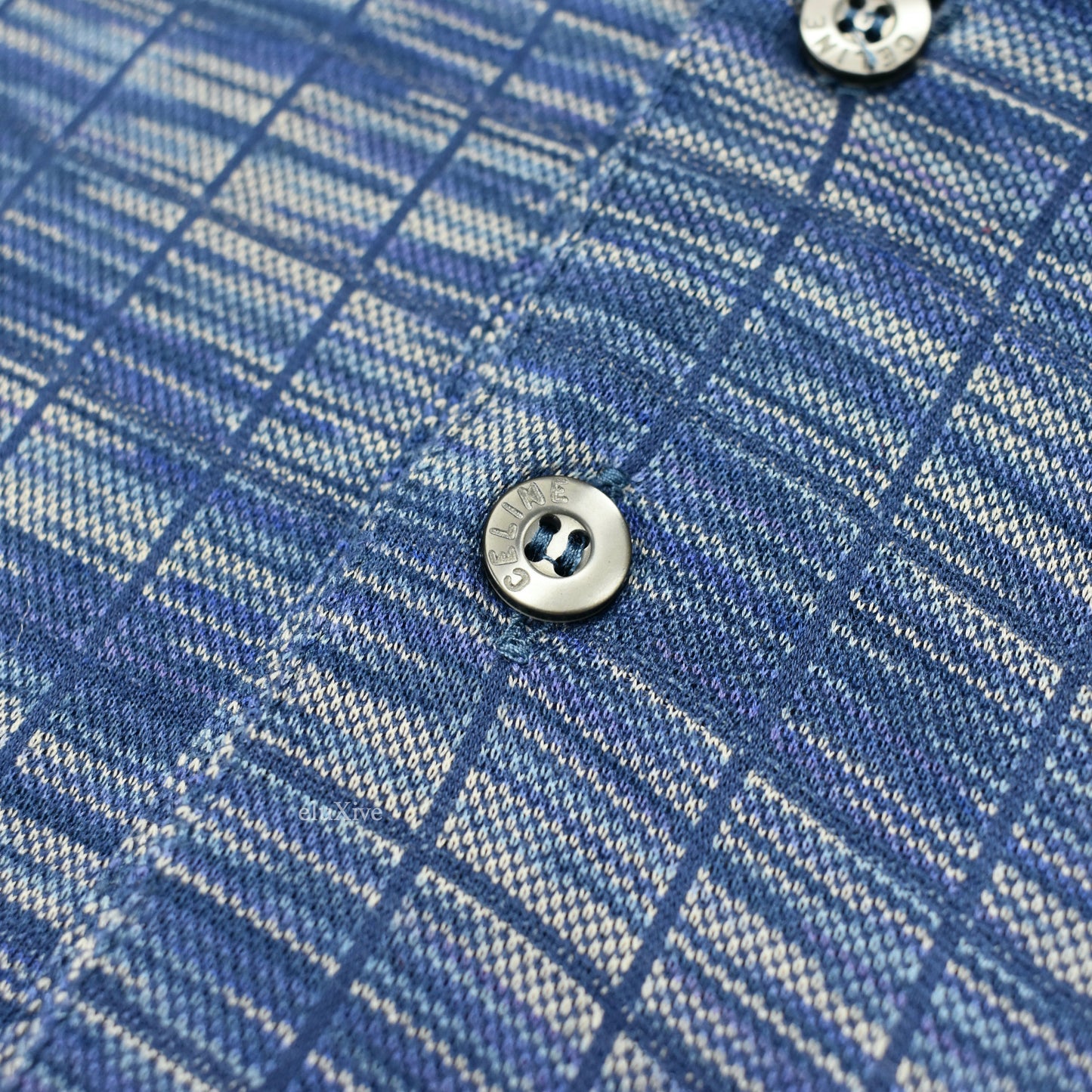 Celine - Vintage 90s Navy Logo Embroidered Polo Shirt