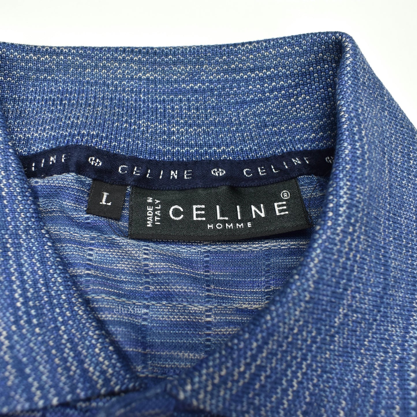 Celine - Vintage 90s Navy Logo Embroidered Polo Shirt