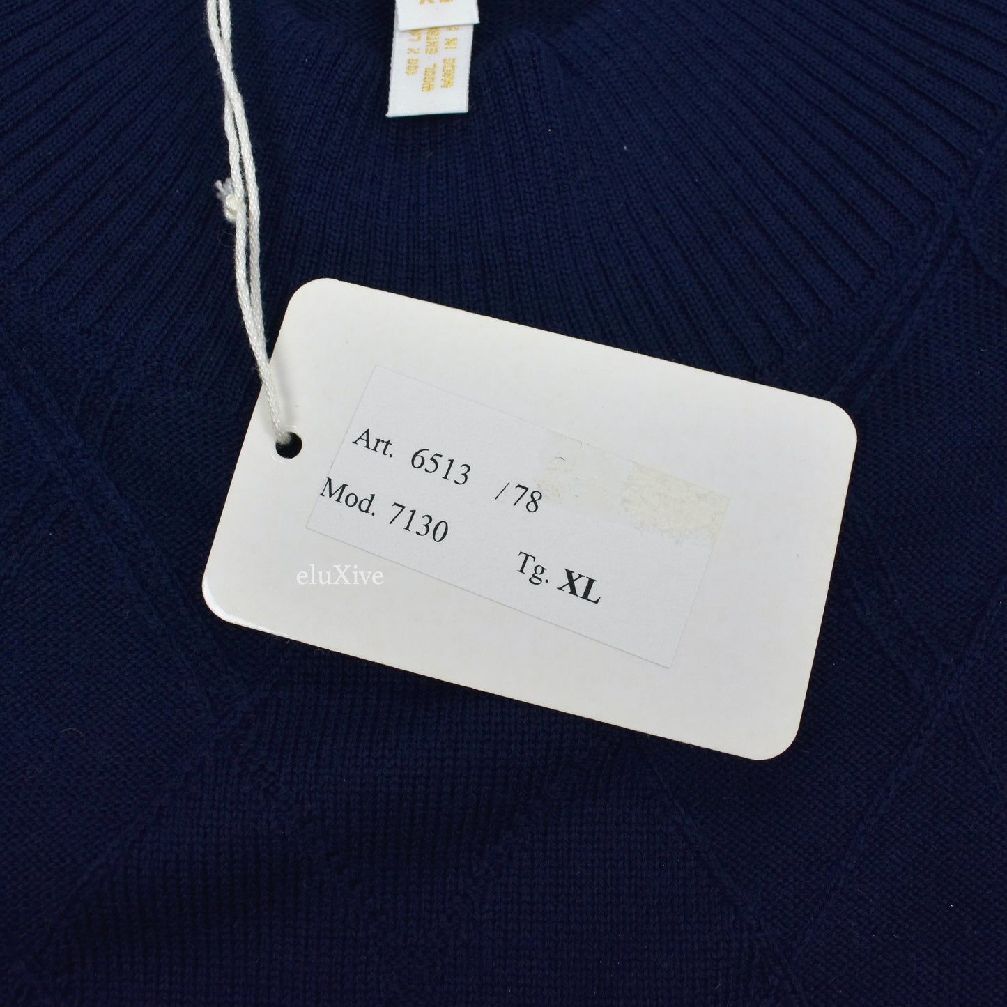 Brioni - Navy Diamond Knit Wool Sweater