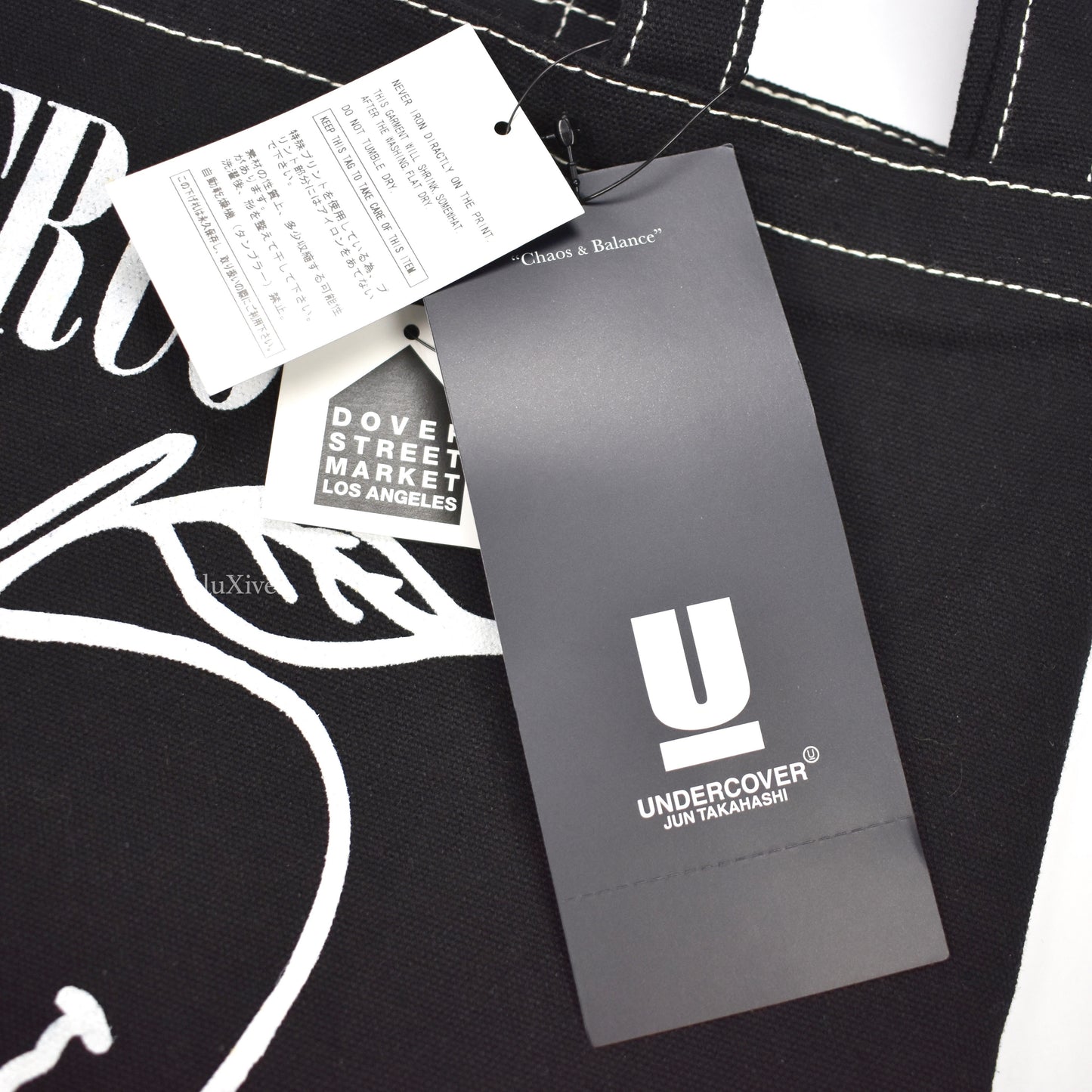 Undercover - Black Apple Logo Tote Bag