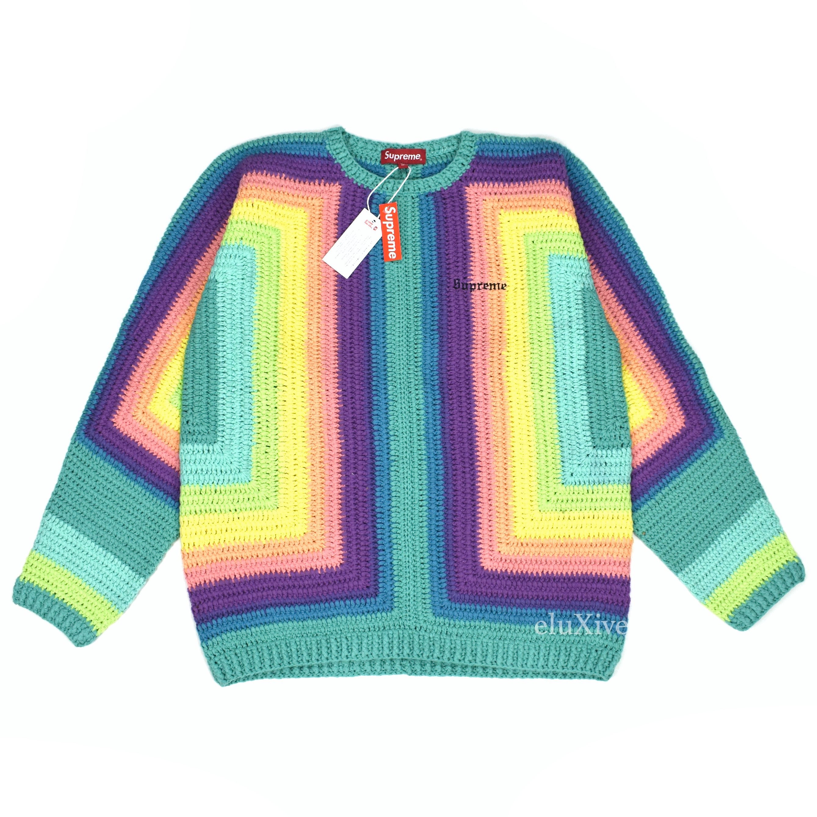 Supreme - Hand Crocheted Logo Sweater (Rainbow) – eluXive