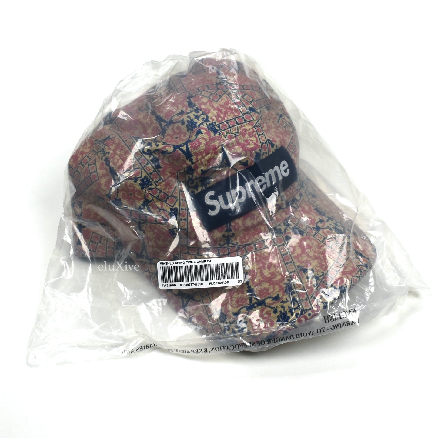 Supreme - Floral Cards Washed Chino Twill Box Logo Hat