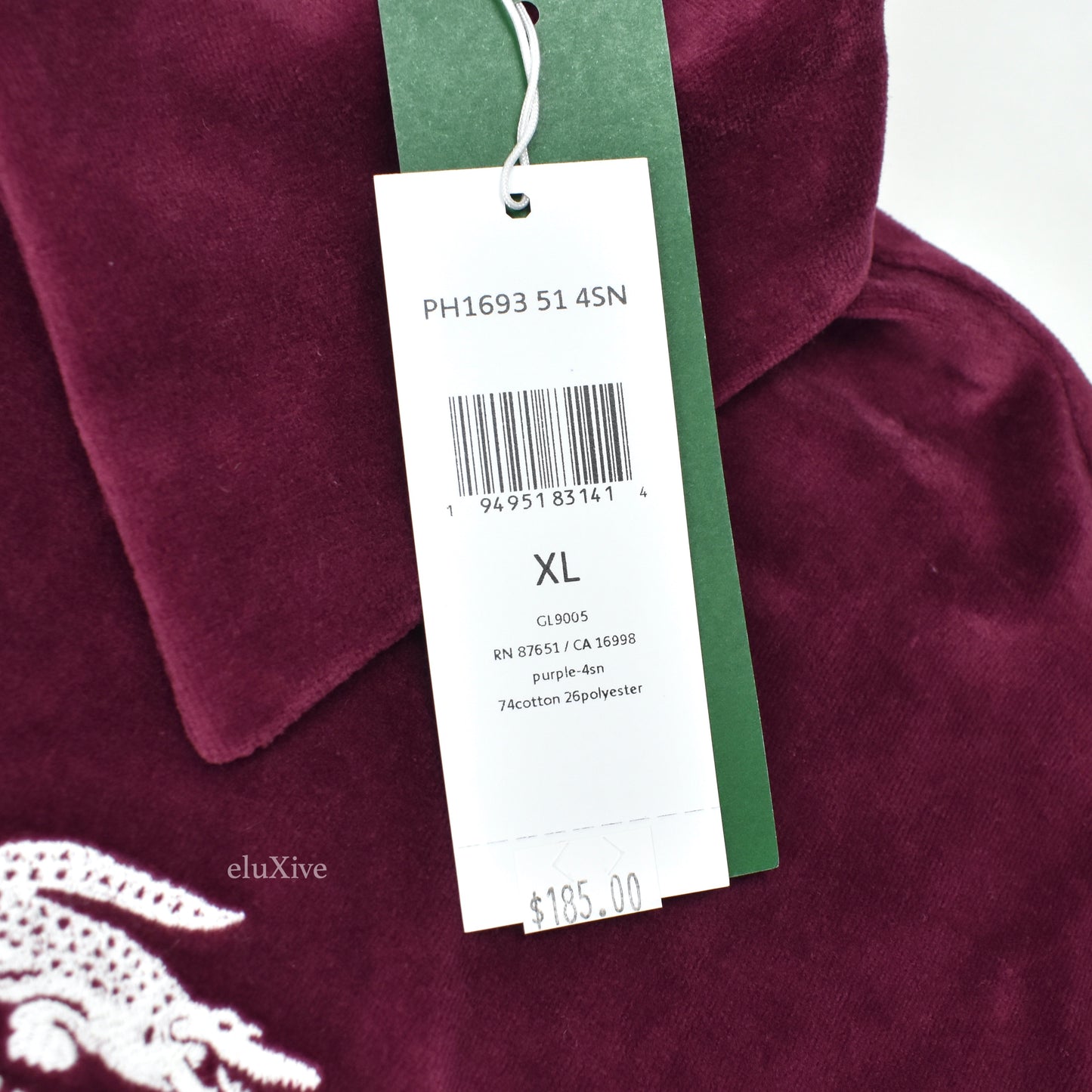 Lacoste x Bruno Mars - Ricky Regal Velour Polo Shirt (Maroon)