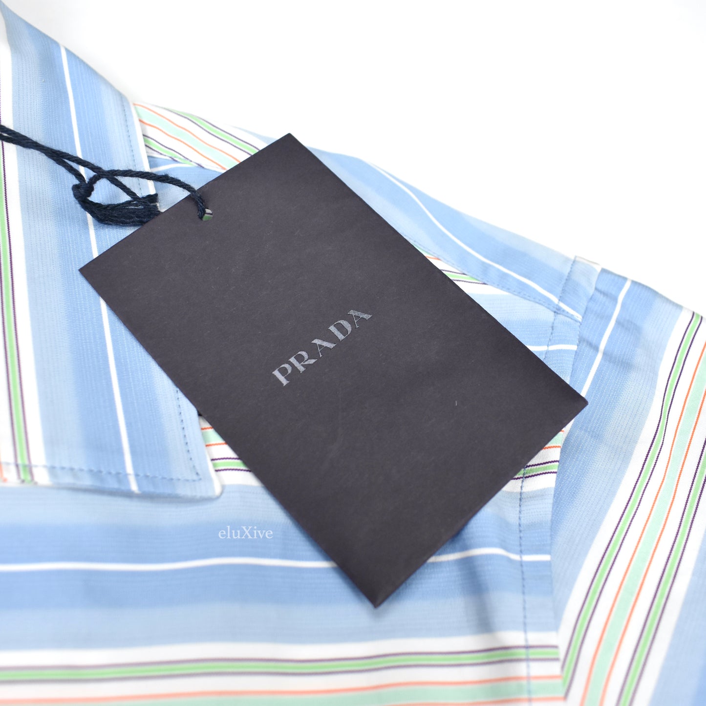 Prada - Blue Striped S/S Button Down Club Shirt