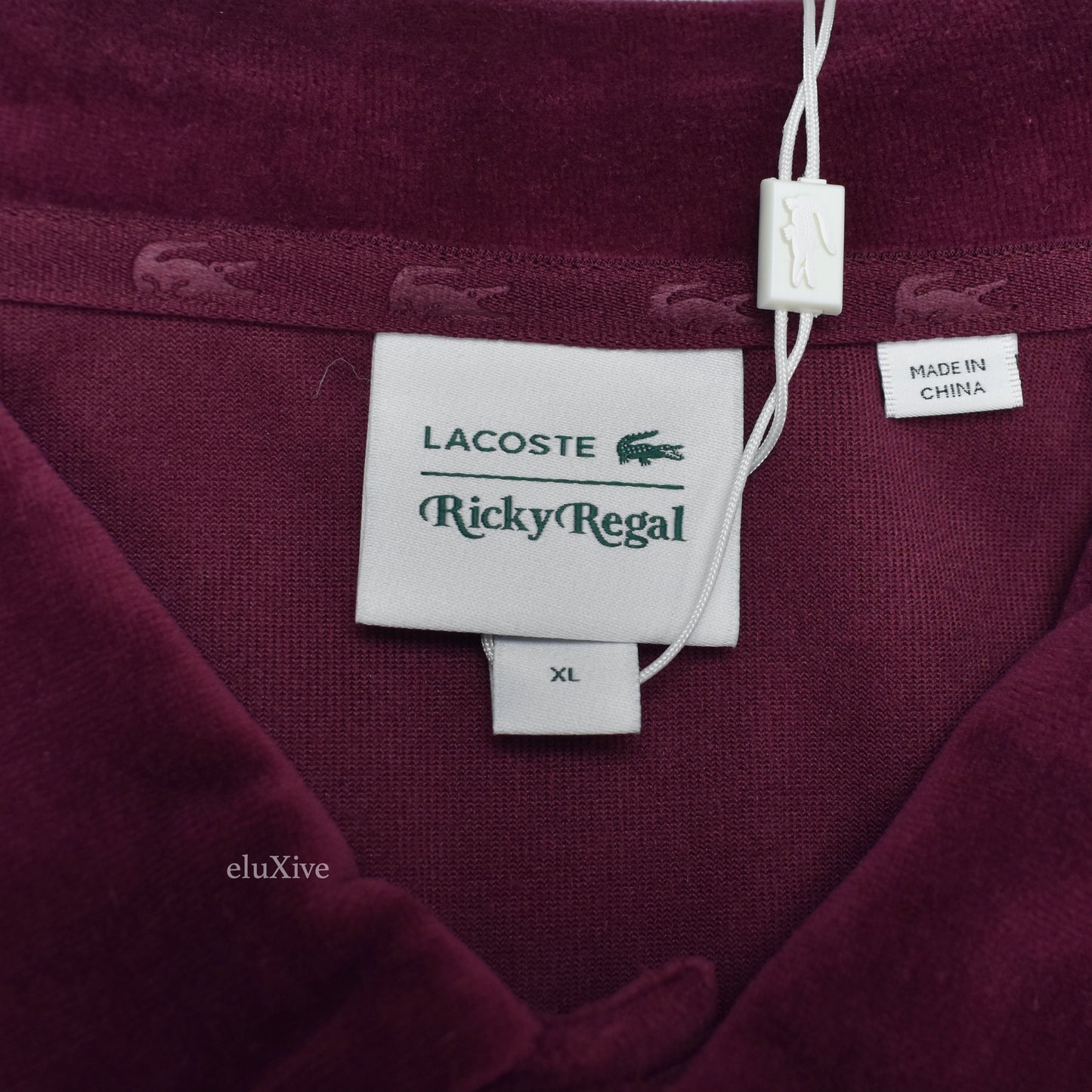 Lacoste x Bruno Mars - Ricky Regal Velour Polo Shirt (Maroon)