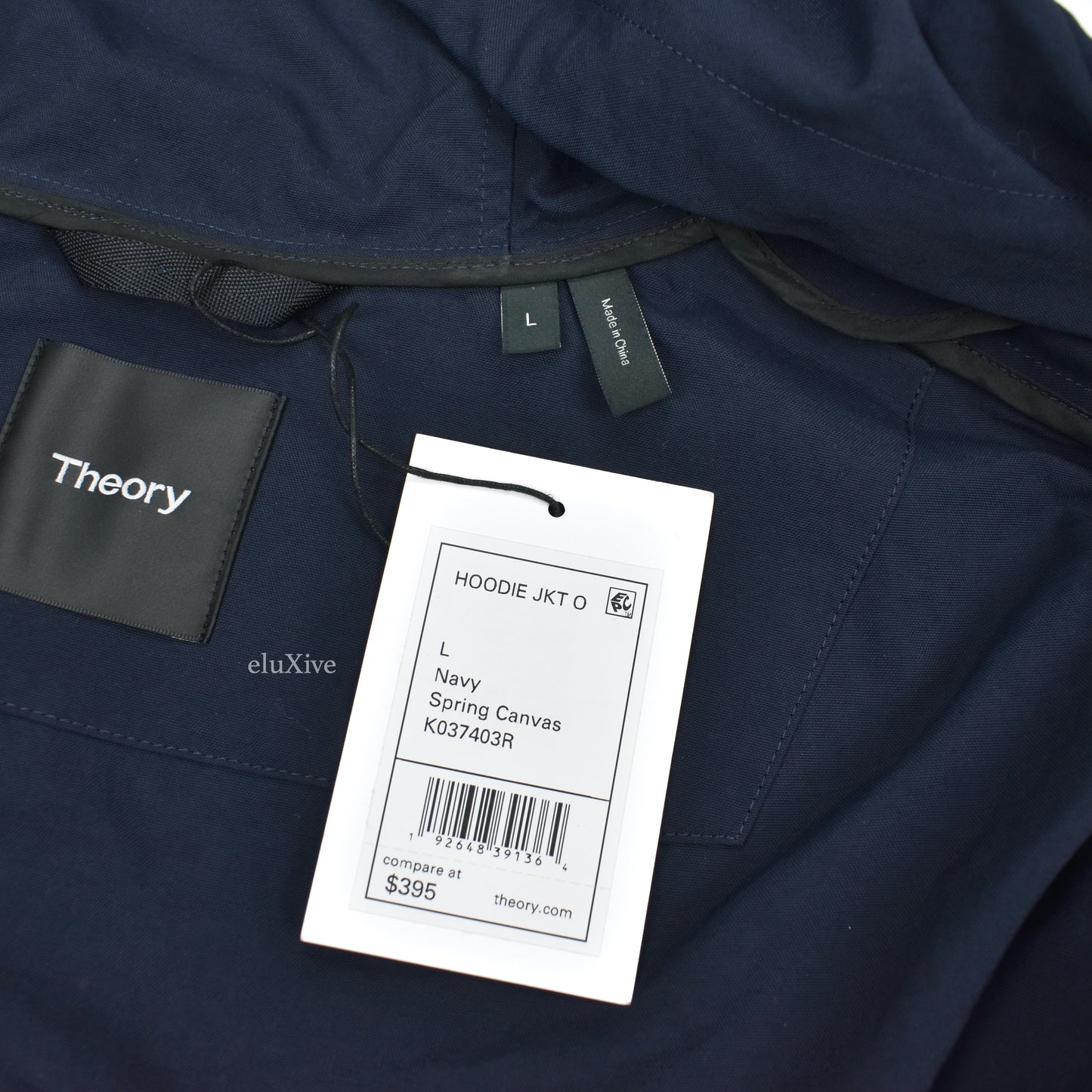 Theory - Navy Blue Classic Zip Up Rain Jacket