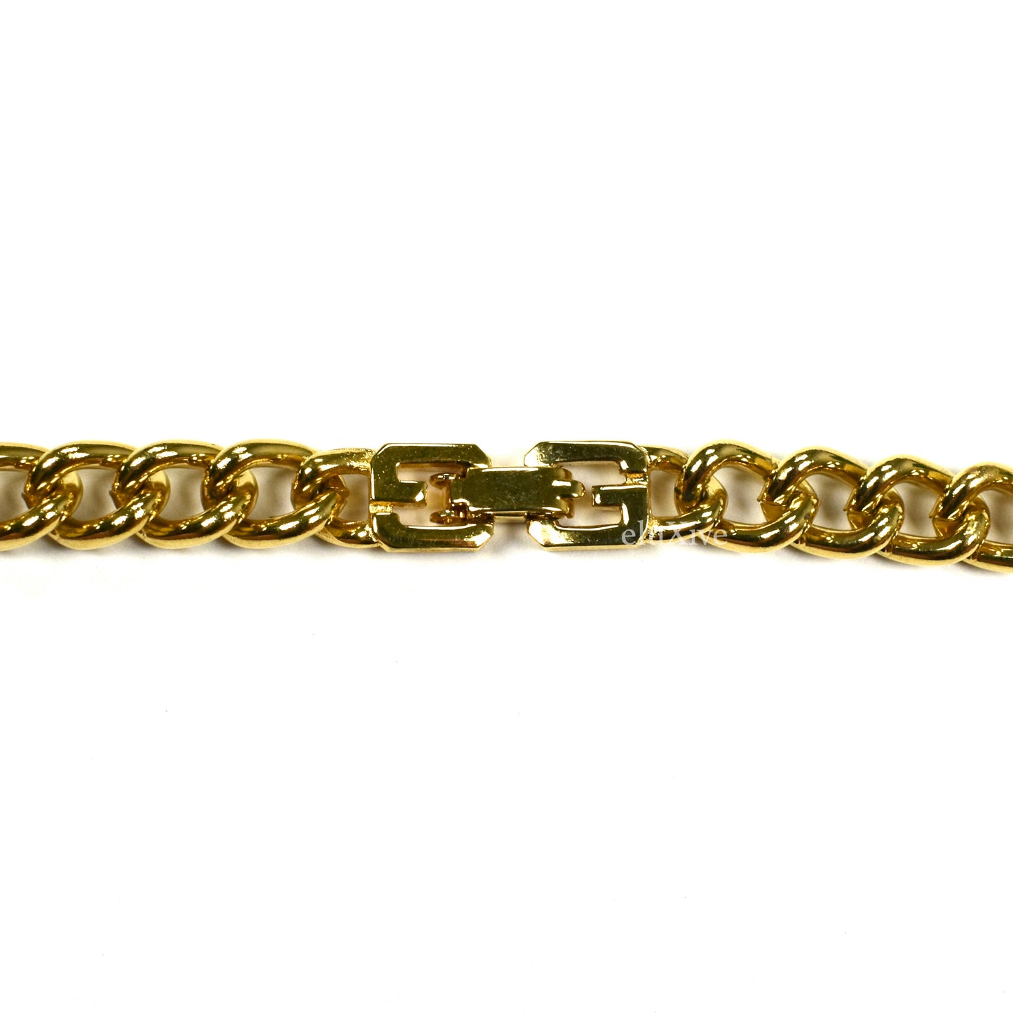 Givenchy - 25.5" Gold Crystal Logo Link Chain Necklace