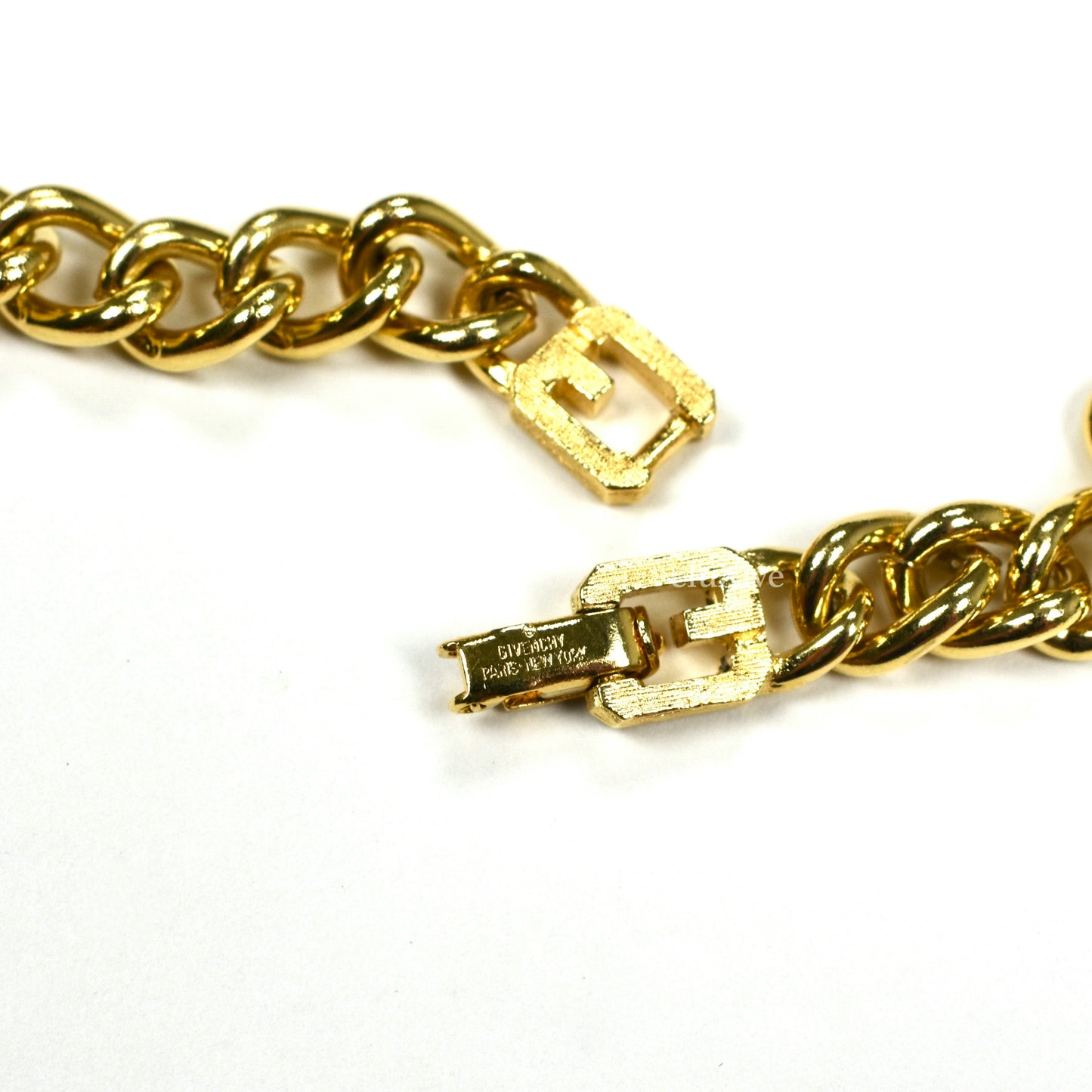 Givenchy - 25.5" Gold Crystal Logo Link Chain Necklace