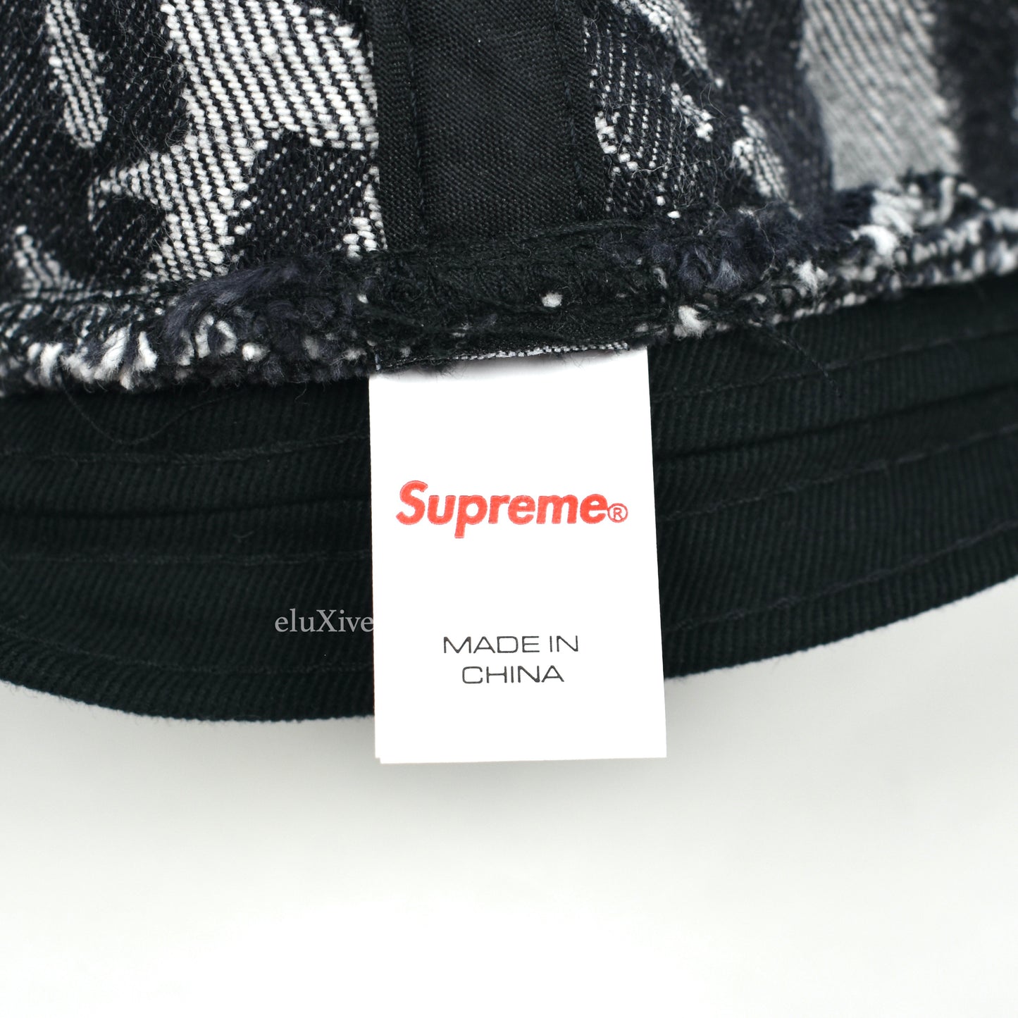 Supreme - Black Fat Tip 'LV' Jacquard Logo Denim Bucket Hat