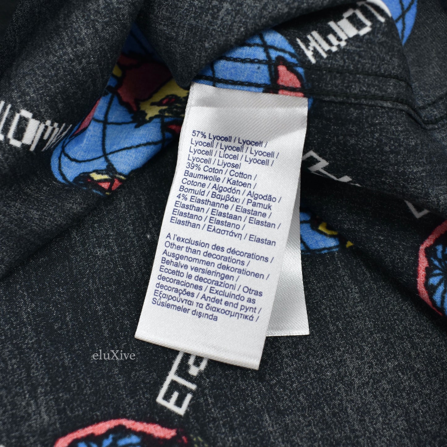 Lacoste x Chinatown Market - Globe Print Club Shirt (Black)