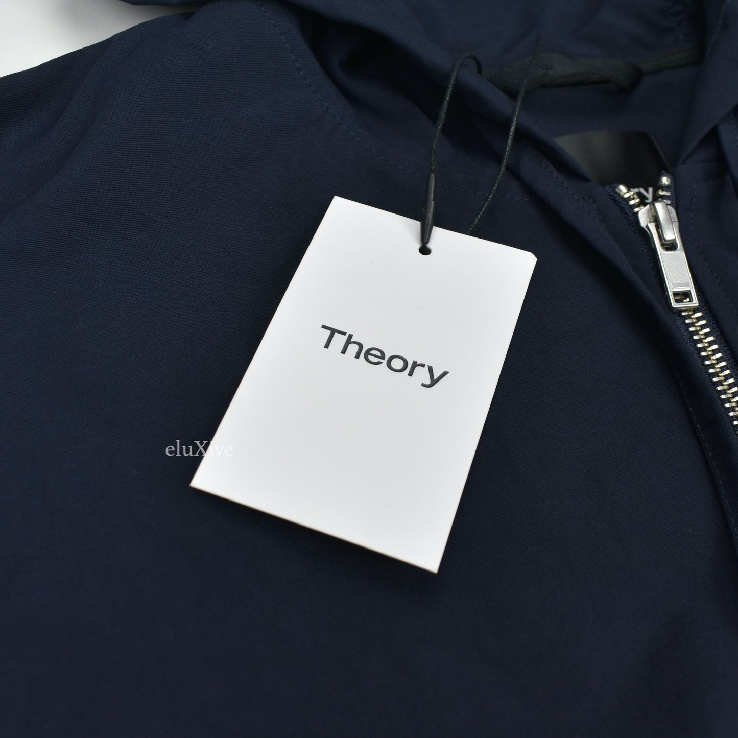Theory - Navy Blue Classic Zip Up Rain Jacket