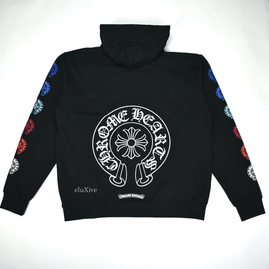 Chrome Hearts - Black Multicolor Horseshoe Logo Hoodie