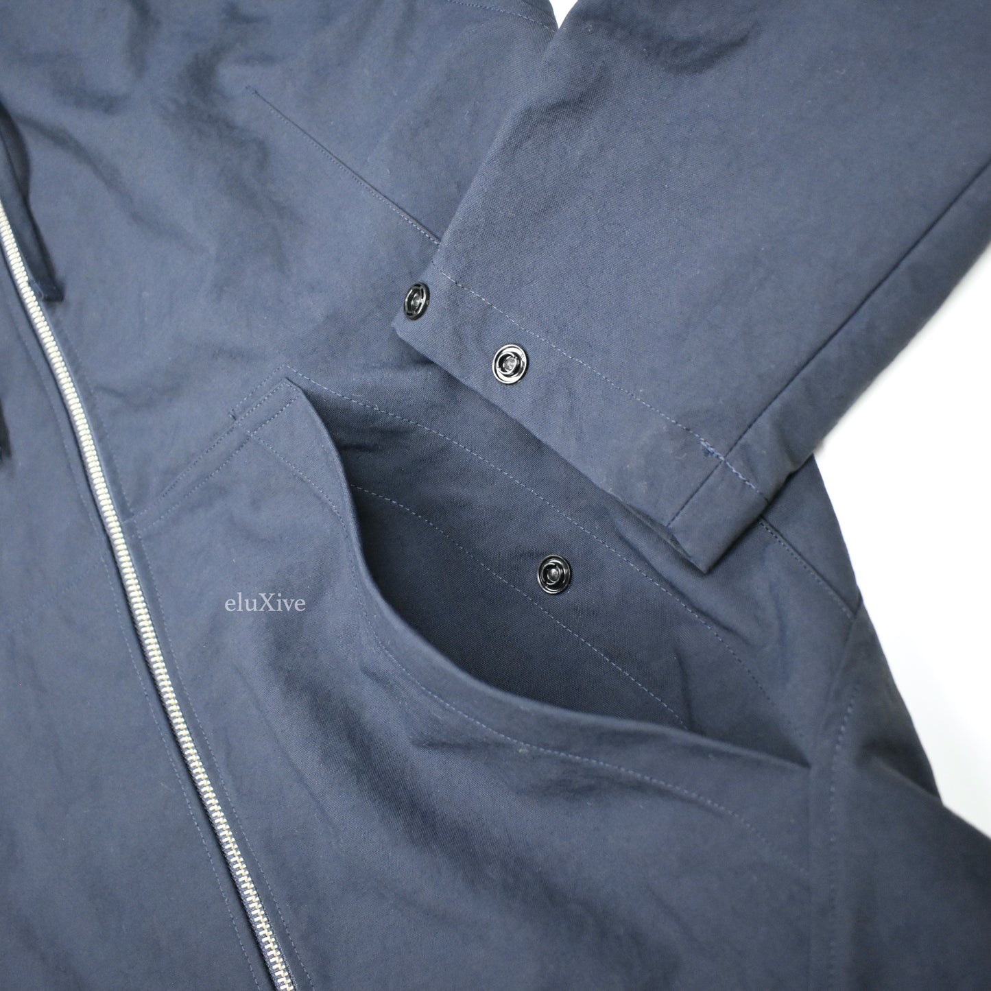 Theory - Navy Blue Classic Zip Up Rain Jacket