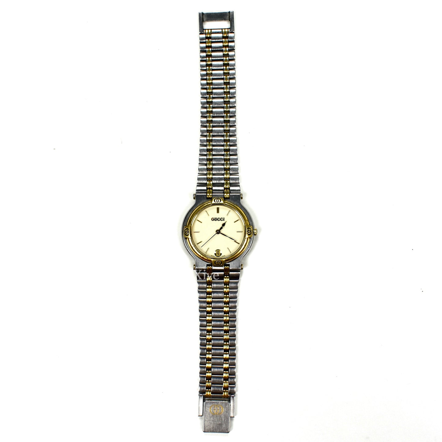 Gucci - 9000M Gold/Steel Ivory White Dial Watch