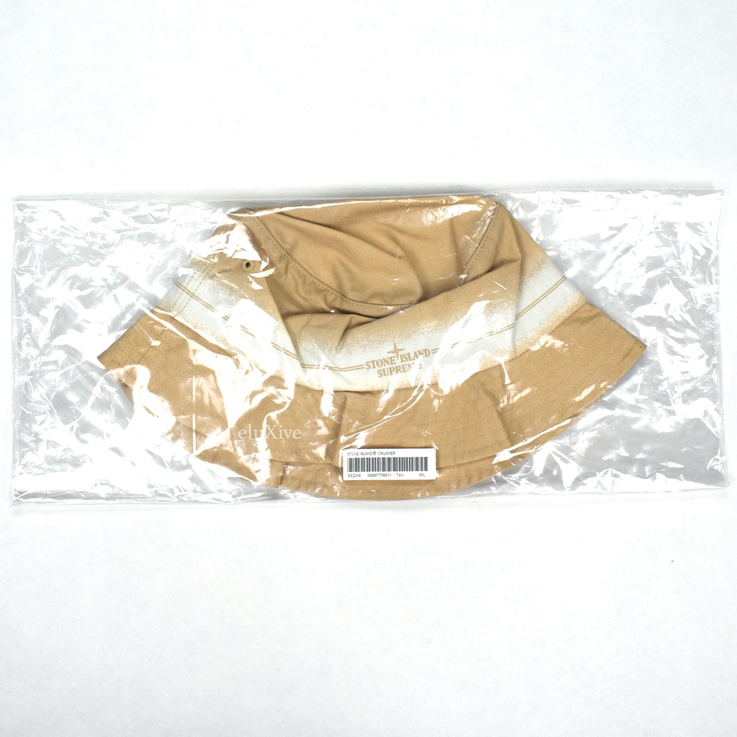 Supreme x Stone Island - Tan Logo Print Bucket Hat