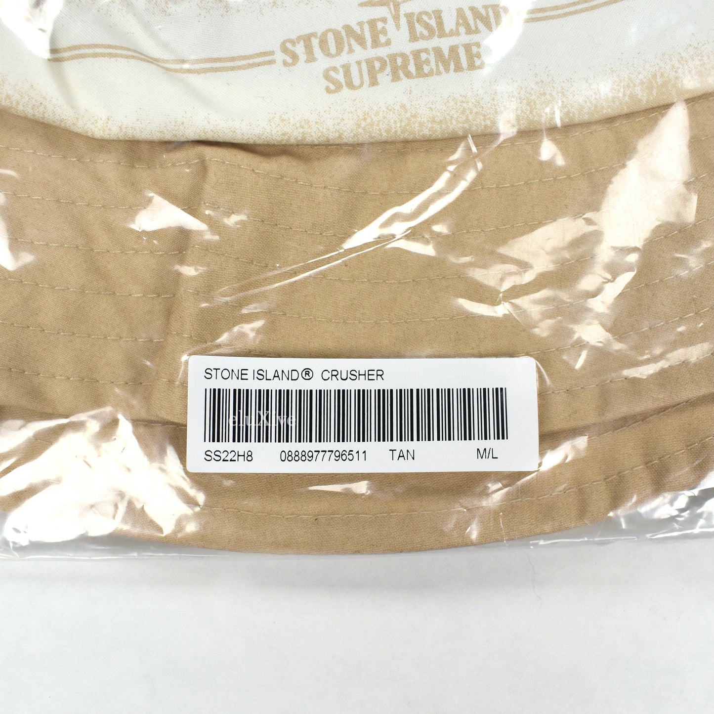 Supreme x Stone Island - Tan Logo Print Bucket Hat