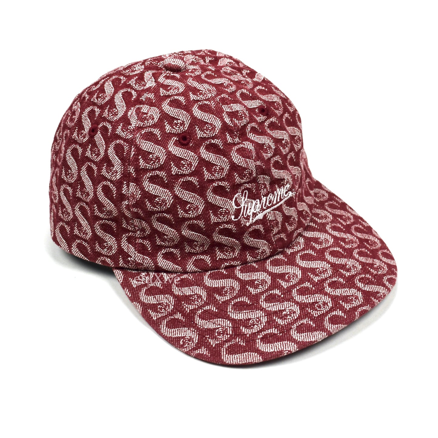 Supreme - Red Monogram Denim Script Logo Hat