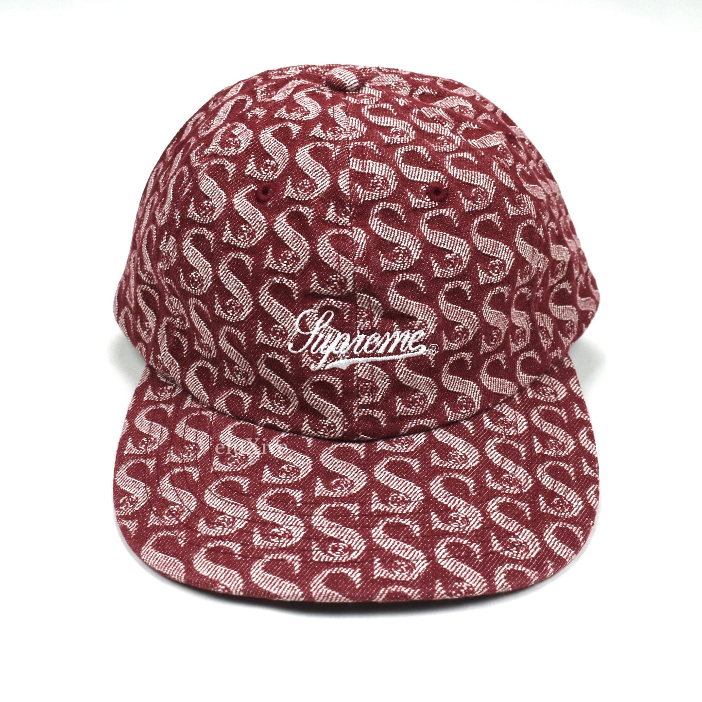 Supreme - Red Monogram Denim Script Logo Hat