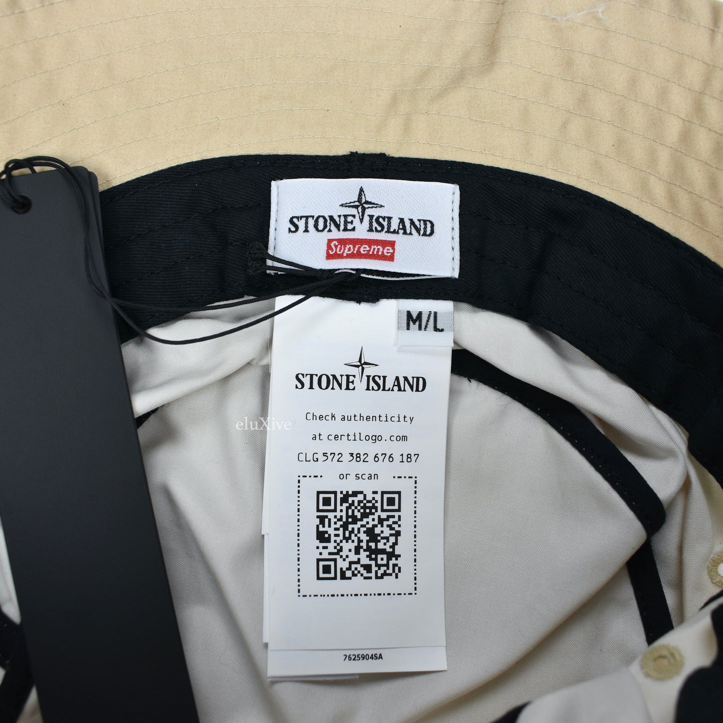 Supreme x Stone Island - Tan Logo Print Bucket Hat