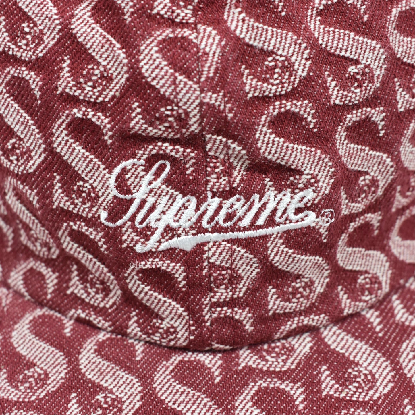 Supreme - Red Monogram Denim Script Logo Hat