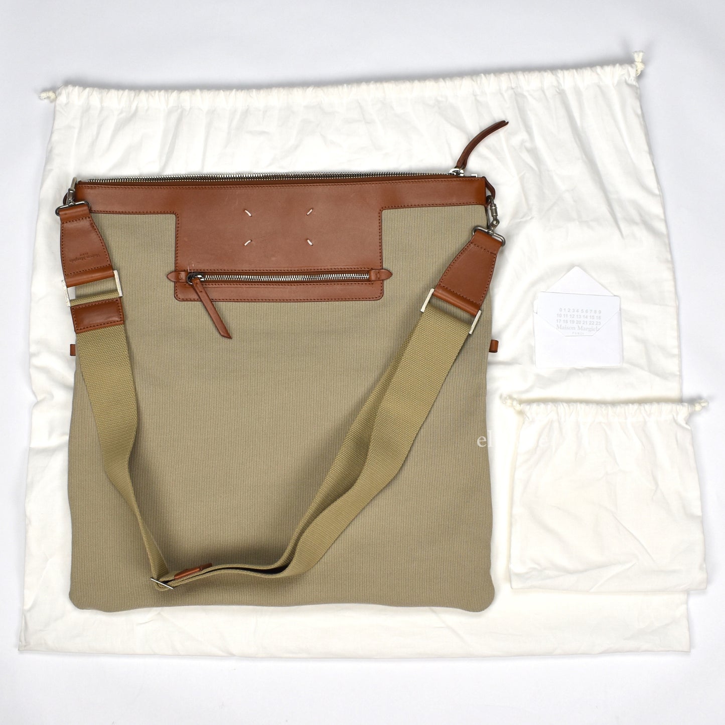 Maison Margiela - Beige Canvas & Leather Shoulder Bag