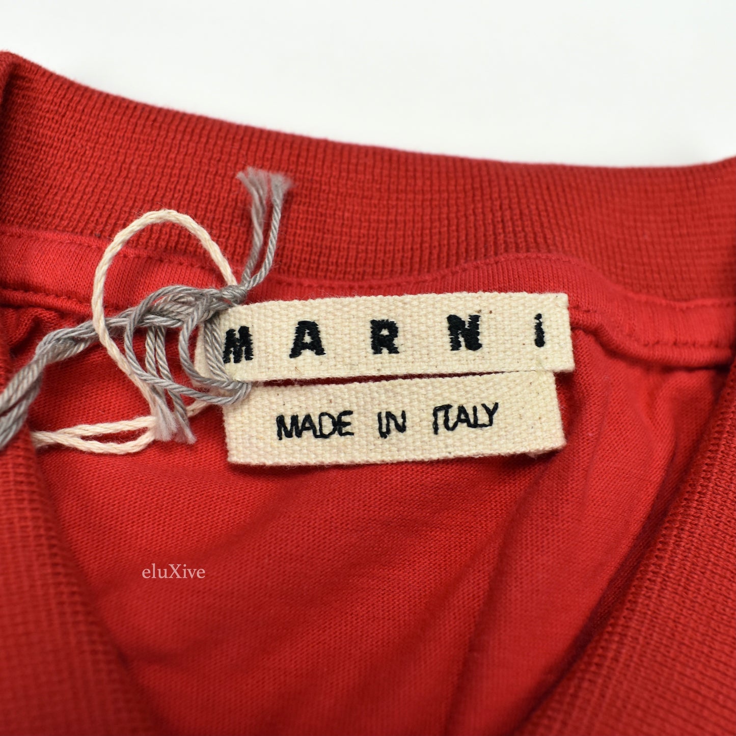 Marni - Red & Gray Panel Striped Polo Shirt