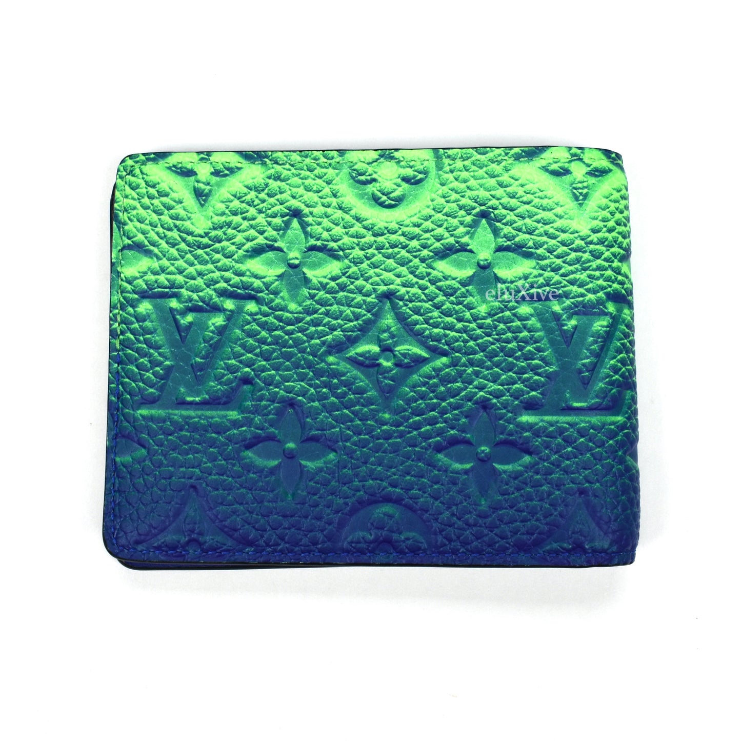 Louis Vuitton - Taurillon Leather Illusion Slender Wallet (Blue/Green)