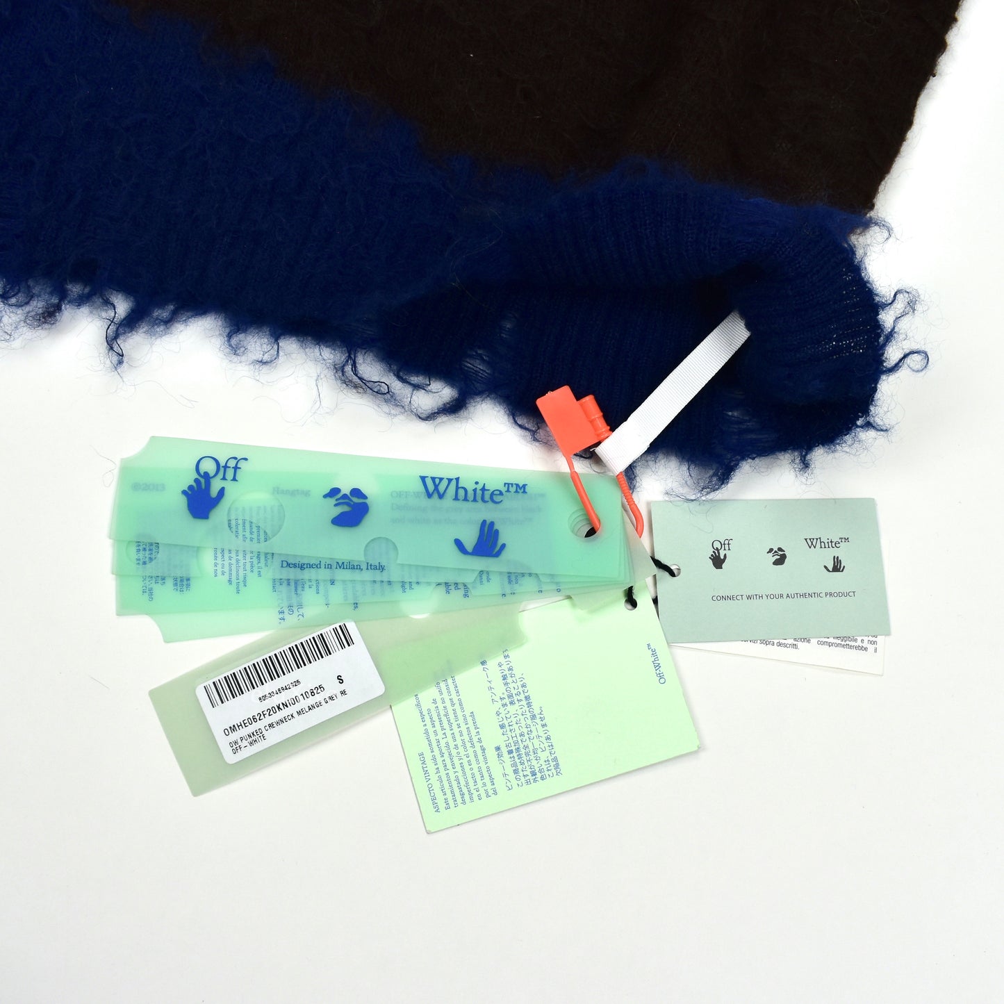 Off-White - Logo Knit Distressed Mohair Punked Sweater