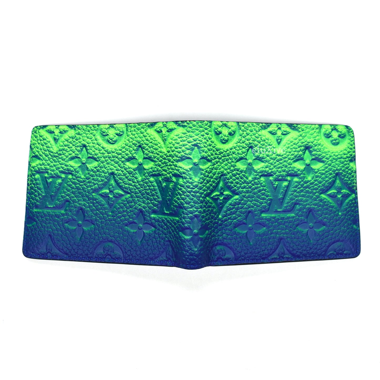 Louis Vuitton - Taurillon Leather Illusion Slender Wallet (Blue/Green)