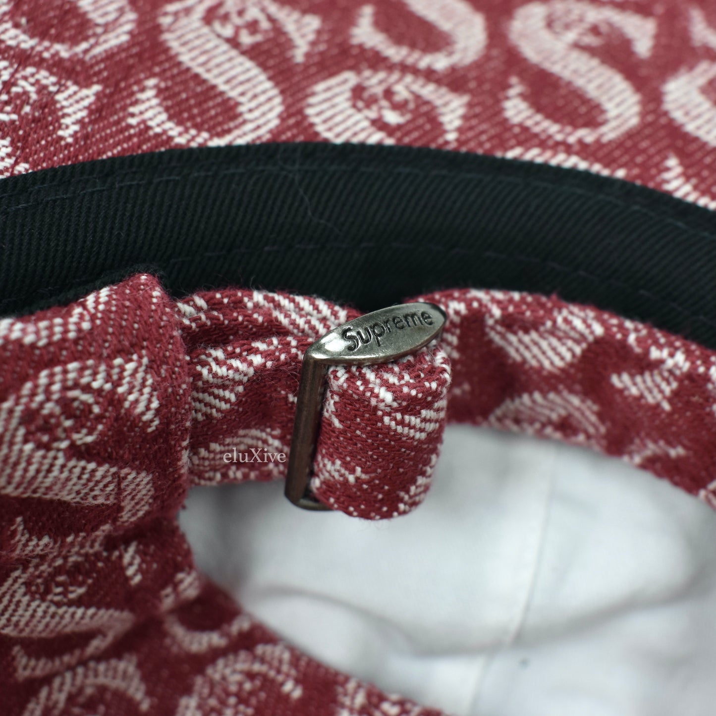 Supreme - Red Monogram Denim Script Logo Hat